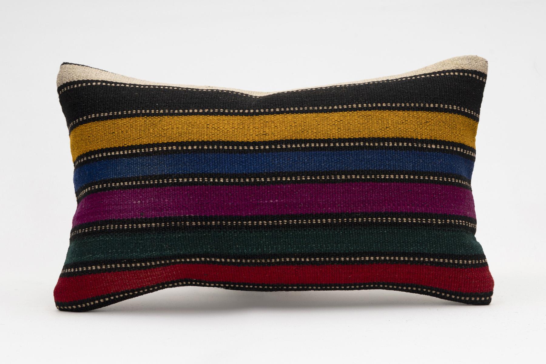 12x20 inches (30x50 cm) Kilim Pillow | KILIM WHOLESALE - Vintage Handmade Pillows - Vintage Handmade Kilim Rugs - It is 100% wool. Artistic and historical rugs. Old handwoven rugs. - Online hand woven rugs and kilim cushions sales. Shipping to a