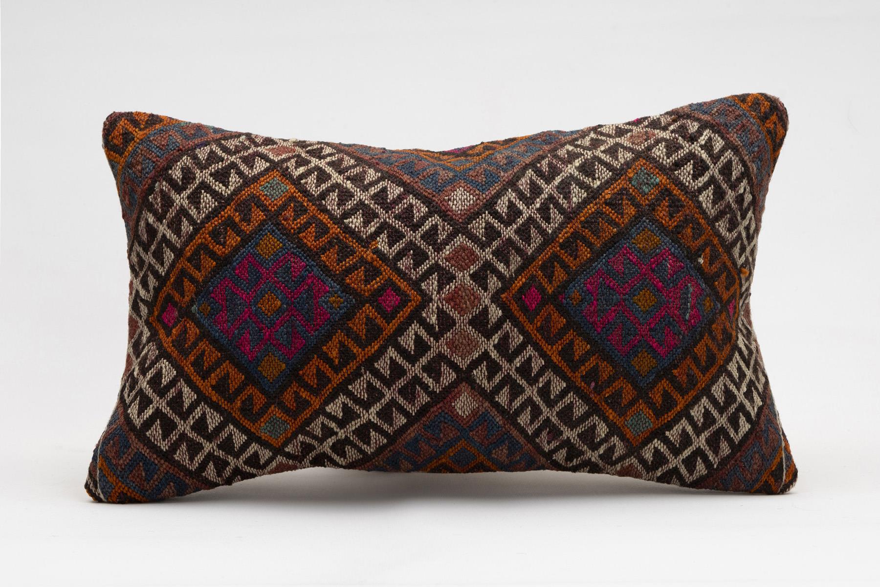 12x20 inches (30x50 cm) Kilim Pillow | KILIM WHOLESALE - Vintage Handmade Pillows - Vintage Handmade Kilim Rugs - It is 100% wool. Artistic and historical rugs. Old handwoven rugs. - Online hand woven rugs and kilim cushions sales. Shipping to a