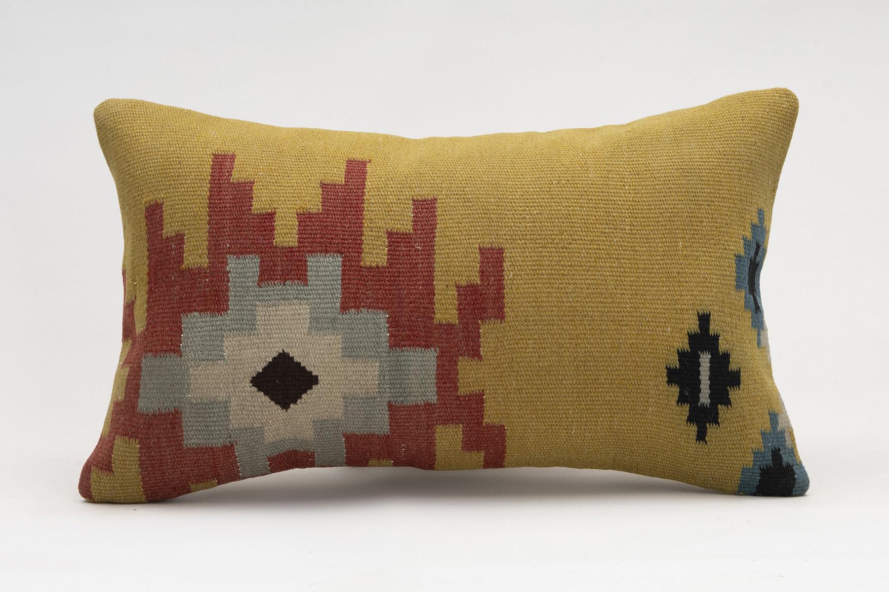 12x20 inches (30x50 cm) Kilim Pillow | KILIM WHOLESALE - Vintage Handmade Pillows - Vintage Handmade Kilim Rugs - It is 100% wool. Artistic and historical rugs. Old handwoven rugs. - Online hand woven rugs and kilim cushions sales. Shipping to a