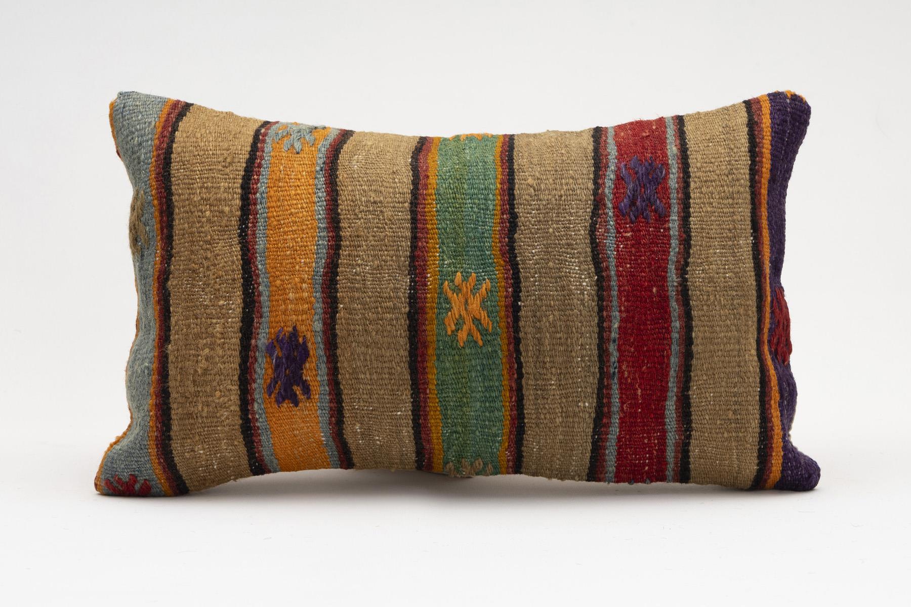 12x20 inches (30x50 cm) Kilim Pillow | KILIM WHOLESALE - Vintage Handmade Pillows - Vintage Handmade Kilim Rugs - It is 100% wool. Artistic and historical rugs. Old handwoven rugs. - Online hand woven rugs and kilim cushions sales. Shipping to a