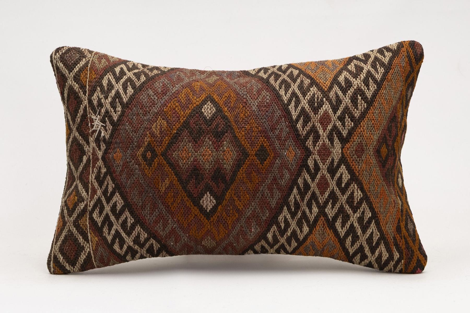 12x20 inches (30x50 cm) Kilim Pillow | KILIM WHOLESALE - Vintage Handmade Pillows - Vintage Handmade Kilim Rugs - It is 100% wool. Artistic and historical rugs. Old handwoven rugs. - Online hand woven rugs and kilim cushions sales. Shipping to a