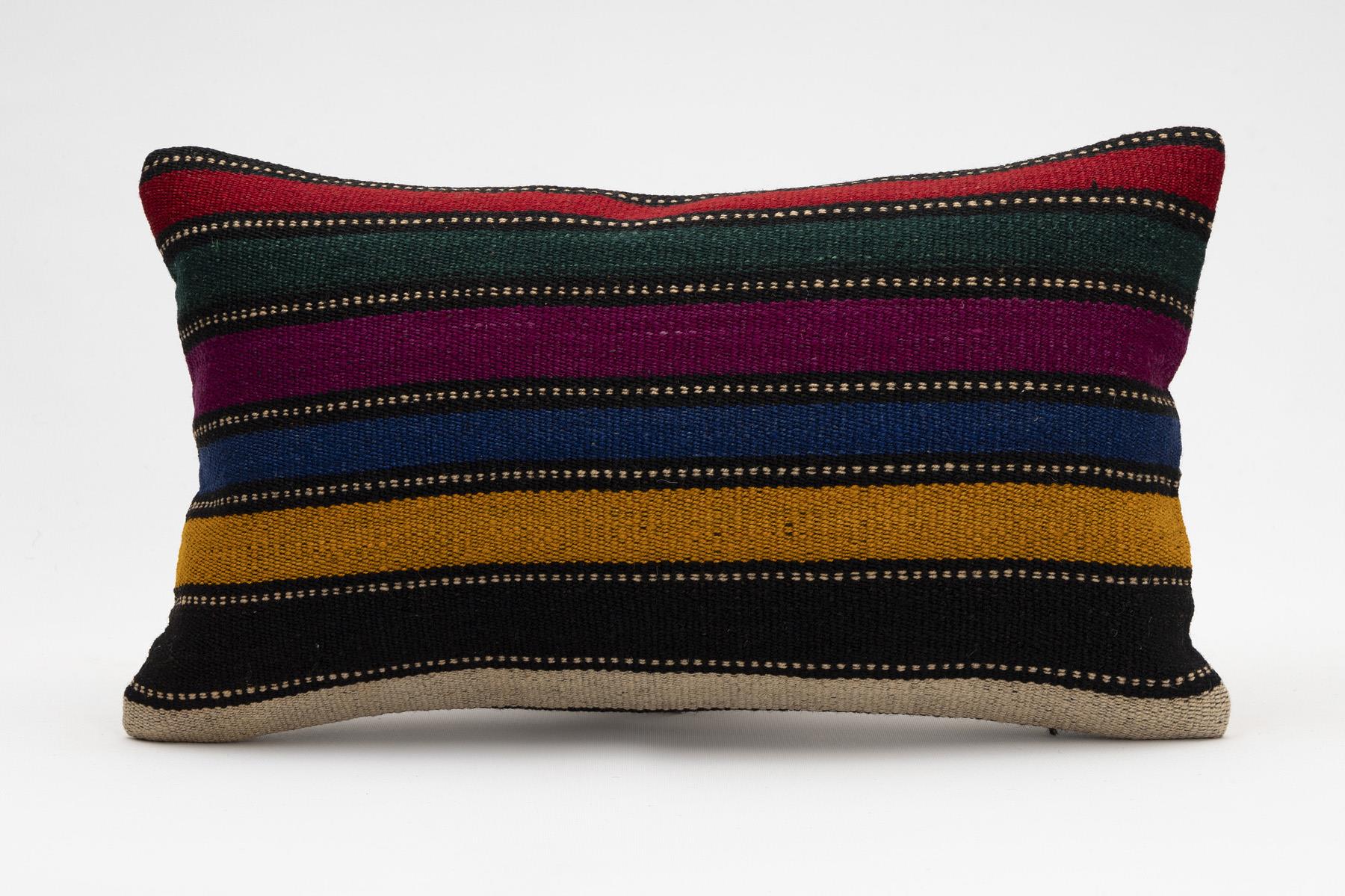 12x20 inches (30x50 cm) Kilim Pillow | KILIM WHOLESALE - Vintage Handmade Pillows - Vintage Handmade Kilim Rugs - It is 100% wool. Artistic and historical rugs. Old handwoven rugs. - Online hand woven rugs and kilim cushions sales. Shipping to a