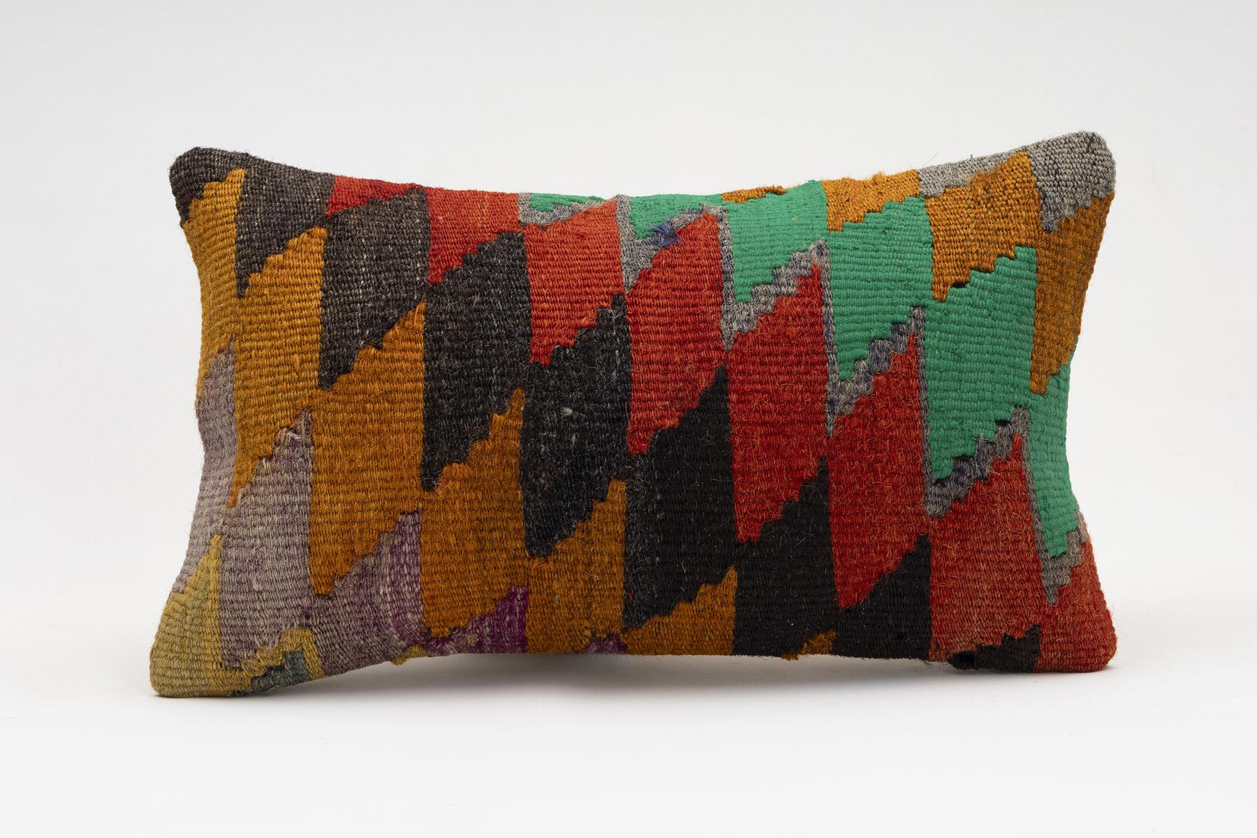 12x20 inches (30x50 cm) Kilim Pillow | KILIM WHOLESALE - Vintage Handmade Pillows - Vintage Handmade Kilim Rugs - It is 100% wool. Artistic and historical rugs. Old handwoven rugs. - Online hand woven rugs and kilim cushions sales. Shipping to a