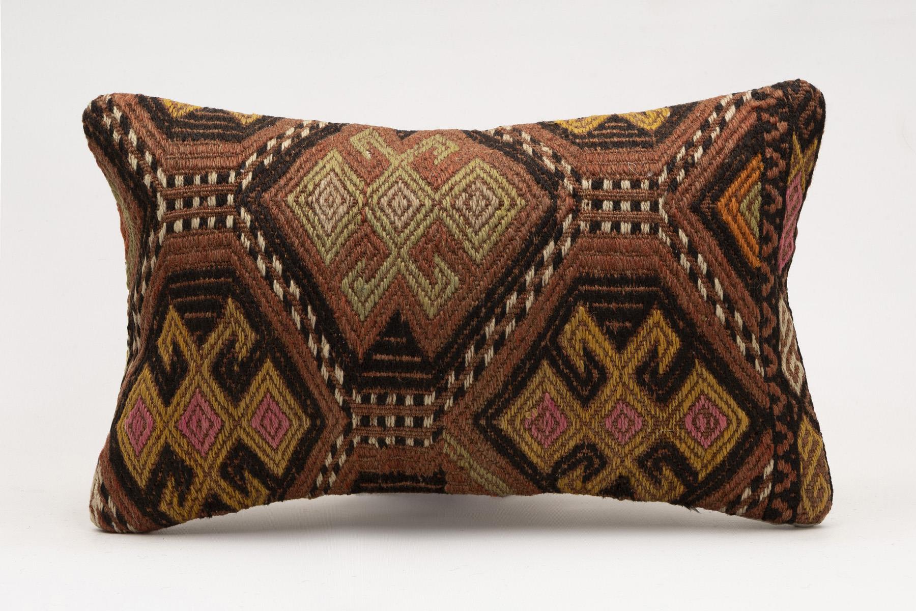 12x20 inches (30x50 cm) Kilim Pillow | KILIM WHOLESALE - Vintage Handmade Pillows - Vintage Handmade Kilim Rugs - It is 100% wool. Artistic and historical rugs. Old handwoven rugs. - Online hand woven rugs and kilim cushions sales. Shipping to a