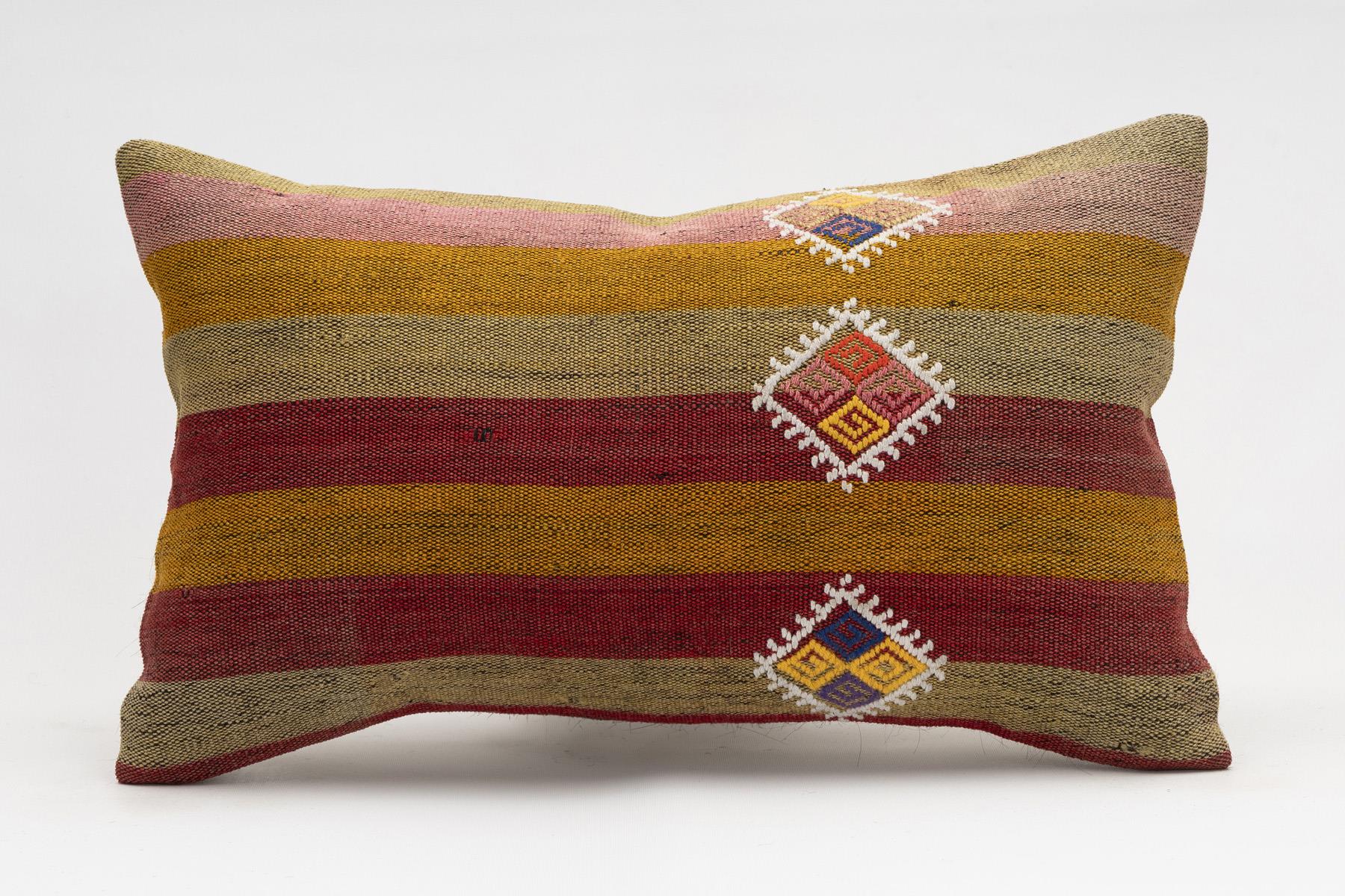 12x20 inches (30x50 cm) Kilim Pillow | KILIM WHOLESALE - Vintage Handmade Pillows - Vintage Handmade Kilim Rugs - It is 100% wool. Artistic and historical rugs. Old handwoven rugs. - Online hand woven rugs and kilim cushions sales. Shipping to a