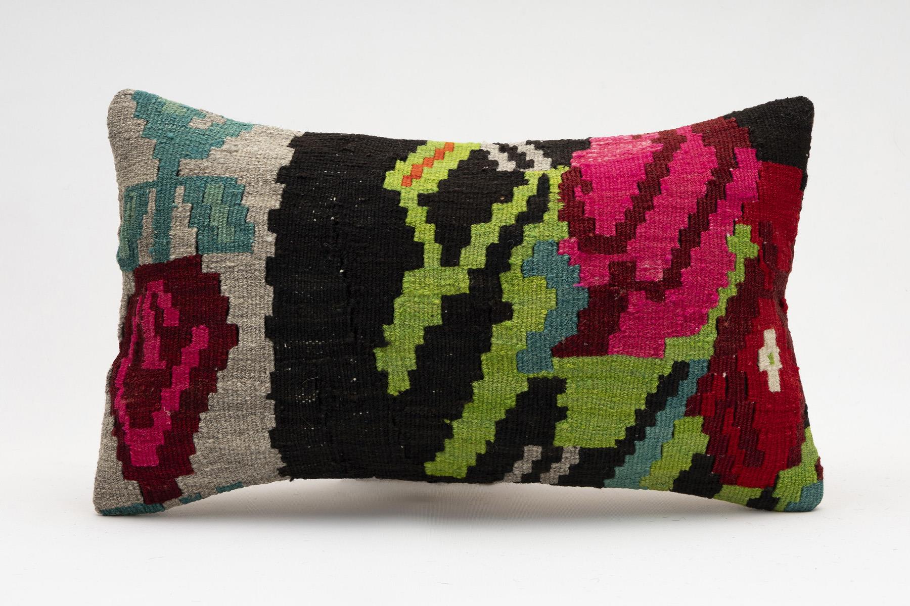 12x20 inches (30x50 cm) Kilim Pillow | KILIM WHOLESALE - Vintage Handmade Pillows - Vintage Handmade Kilim Rugs - It is 100% wool. Artistic and historical rugs. Old handwoven rugs. - Online hand woven rugs and kilim cushions sales. Shipping to a