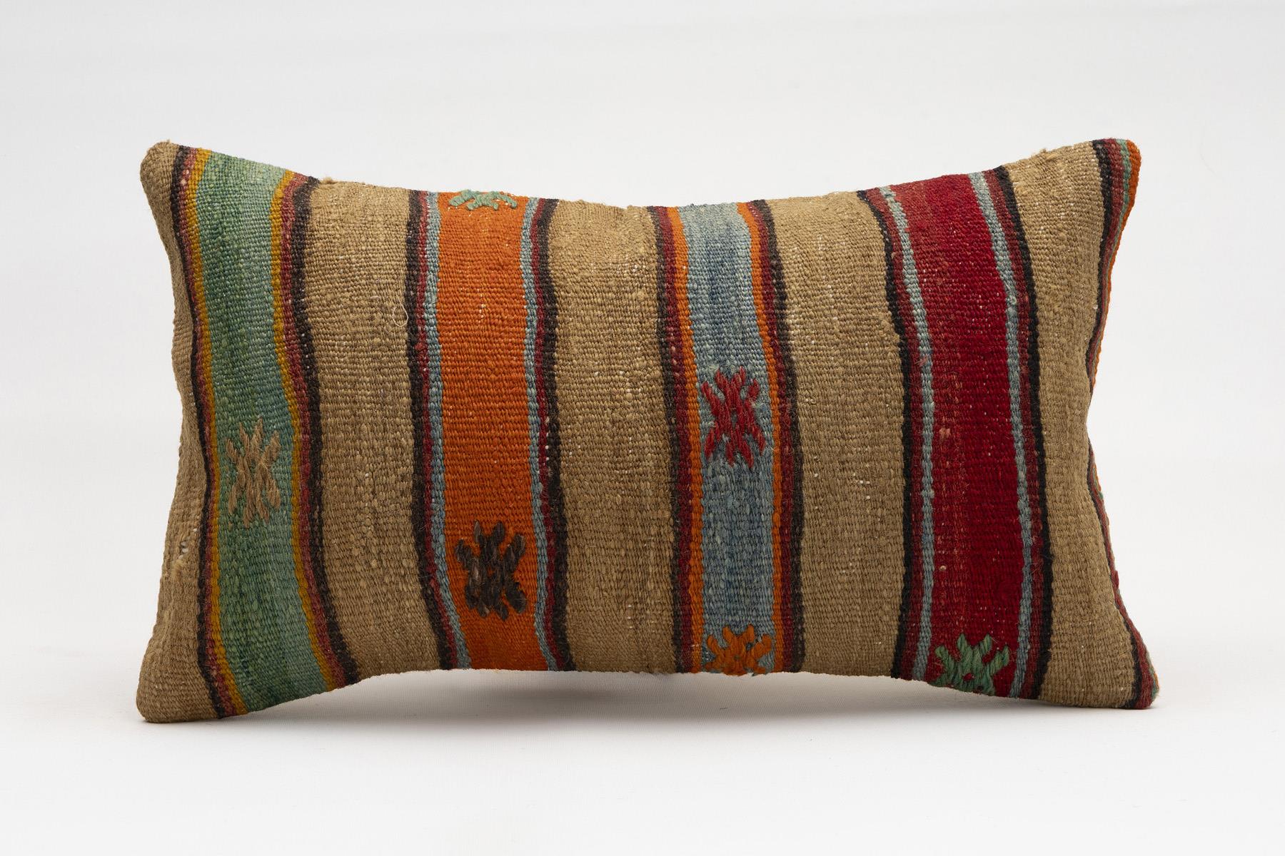 12x20 inches (30x50 cm) Kilim Pillow | KILIM WHOLESALE - Vintage Handmade Pillows - Vintage Handmade Kilim Rugs - It is 100% wool. Artistic and historical rugs. Old handwoven rugs. - Online hand woven rugs and kilim cushions sales. Shipping to a
