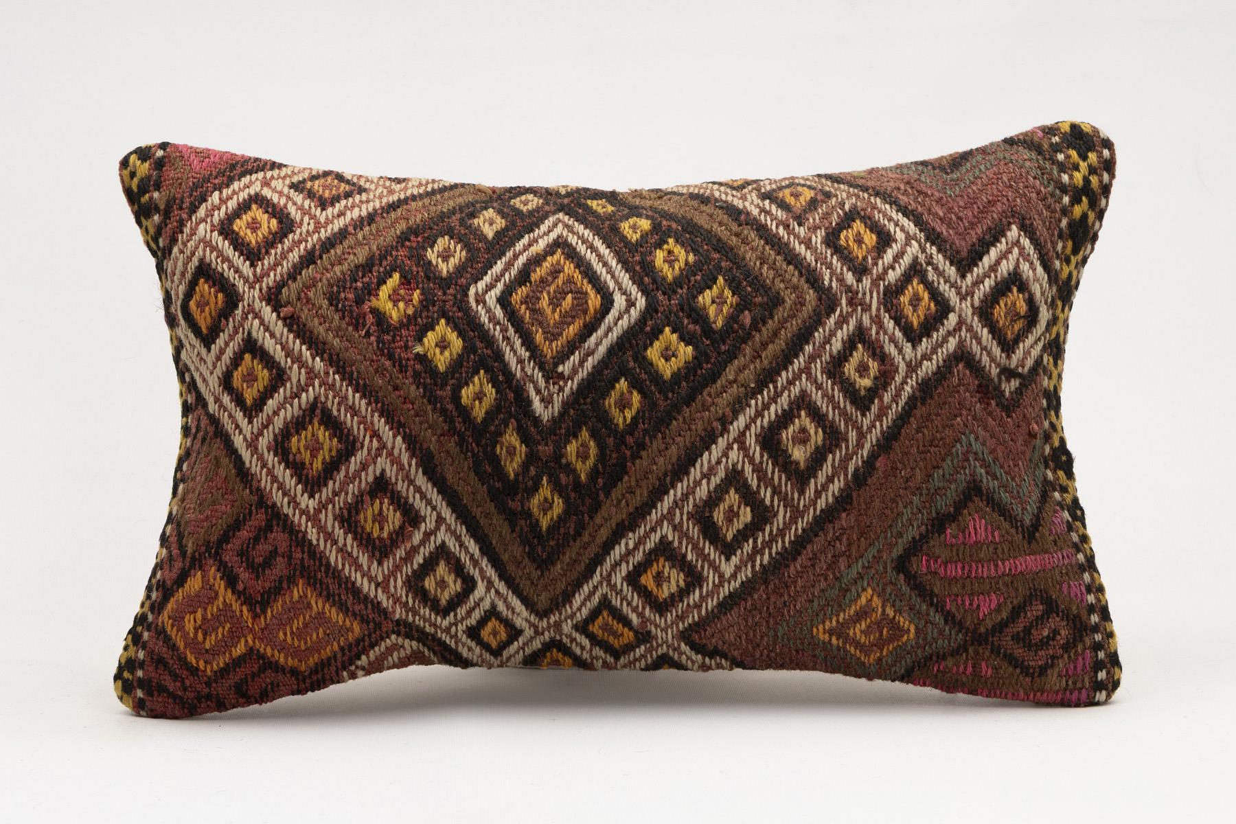 12x20 inches (30x50 cm) Kilim Pillow | KILIM WHOLESALE - Vintage Handmade Pillows - Vintage Handmade Kilim Rugs - It is 100% wool. Artistic and historical rugs. Old handwoven rugs. - Online hand woven rugs and kilim cushions sales. Shipping to a