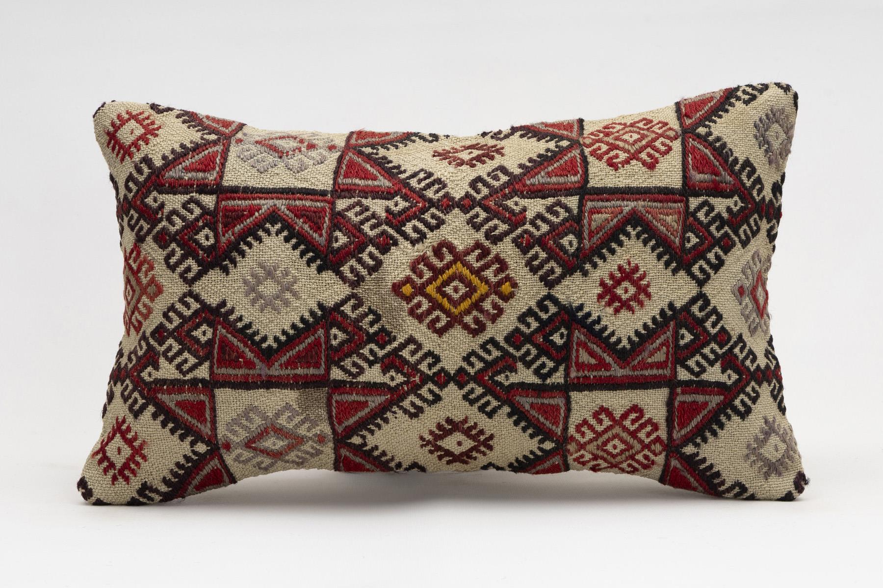 12x20 inches (30x50 cm) Kilim Pillow | KILIM WHOLESALE - Vintage Handmade Pillows - Vintage Handmade Kilim Rugs - It is 100% wool. Artistic and historical rugs. Old handwoven rugs. - Online hand woven rugs and kilim cushions sales. Shipping to a