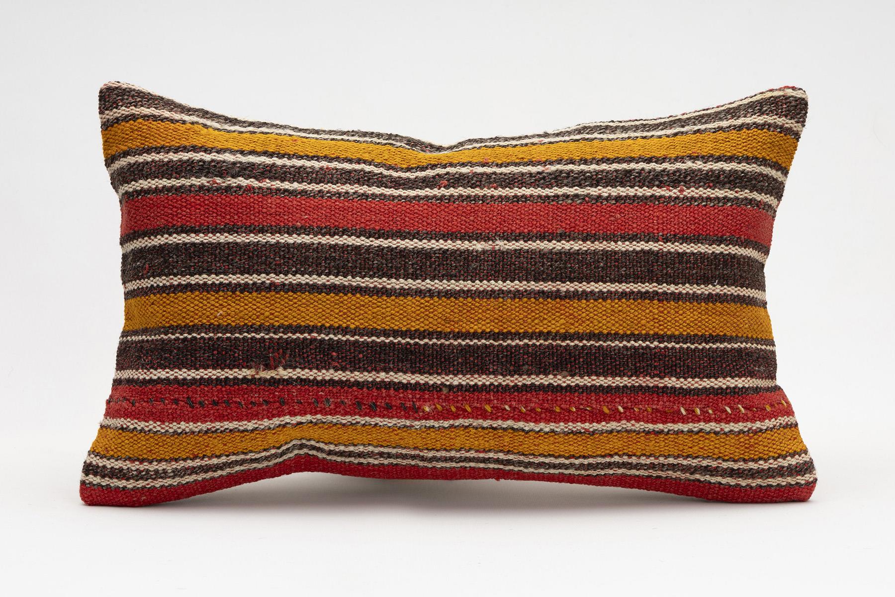 12x20 inches (30x50 cm) Kilim Pillow | KILIM WHOLESALE - Vintage Handmade Pillows - Vintage Handmade Kilim Rugs - It is 100% wool. Artistic and historical rugs. Old handwoven rugs. - Online hand woven rugs and kilim cushions sales. Shipping to a