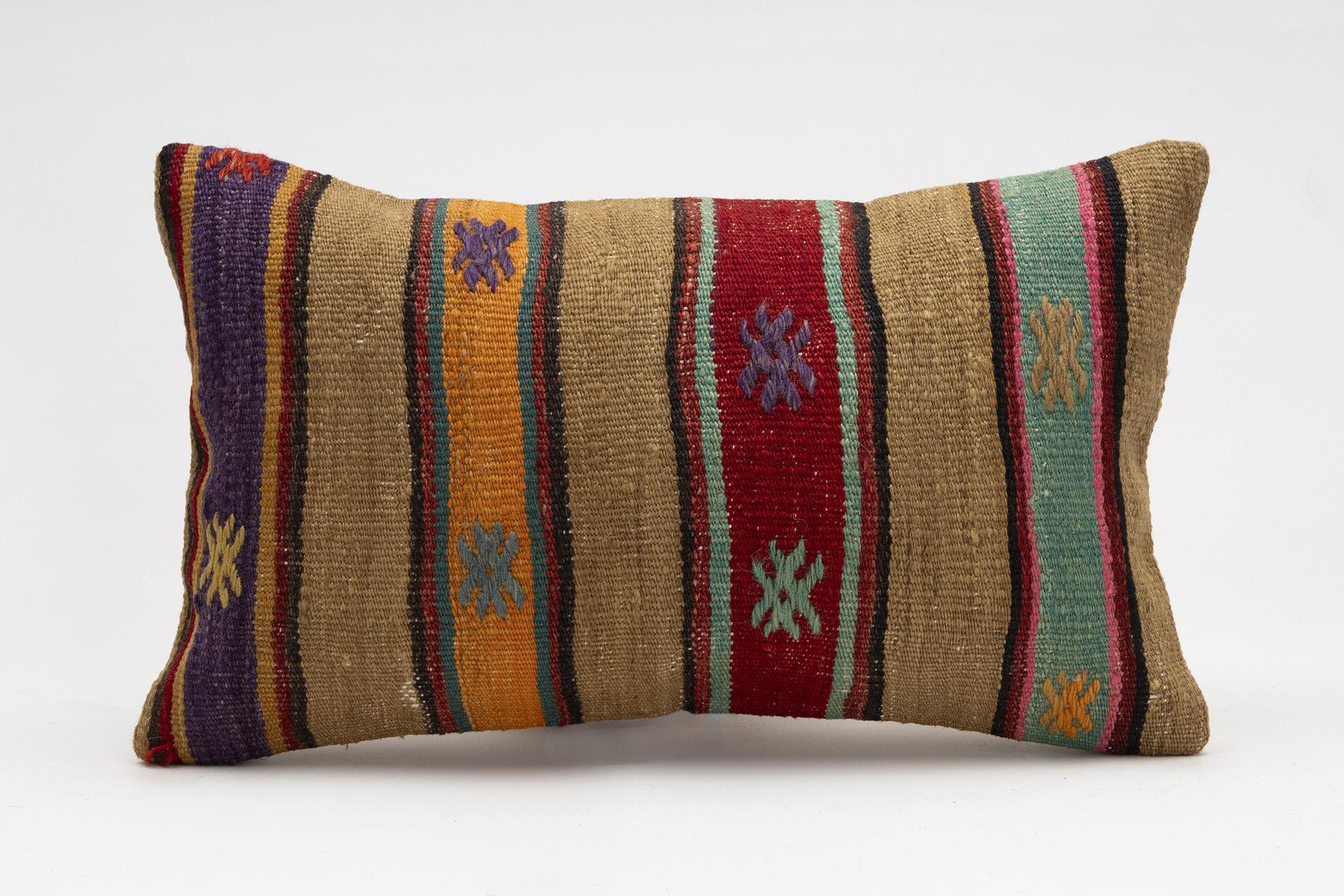 12x20 inches (30x50 cm) Kilim Pillow | KILIM WHOLESALE - Vintage Handmade Pillows - Vintage Handmade Kilim Rugs - It is 100% wool. Artistic and historical rugs. Old handwoven rugs. - Online hand woven rugs and kilim cushions sales. Shipping to a