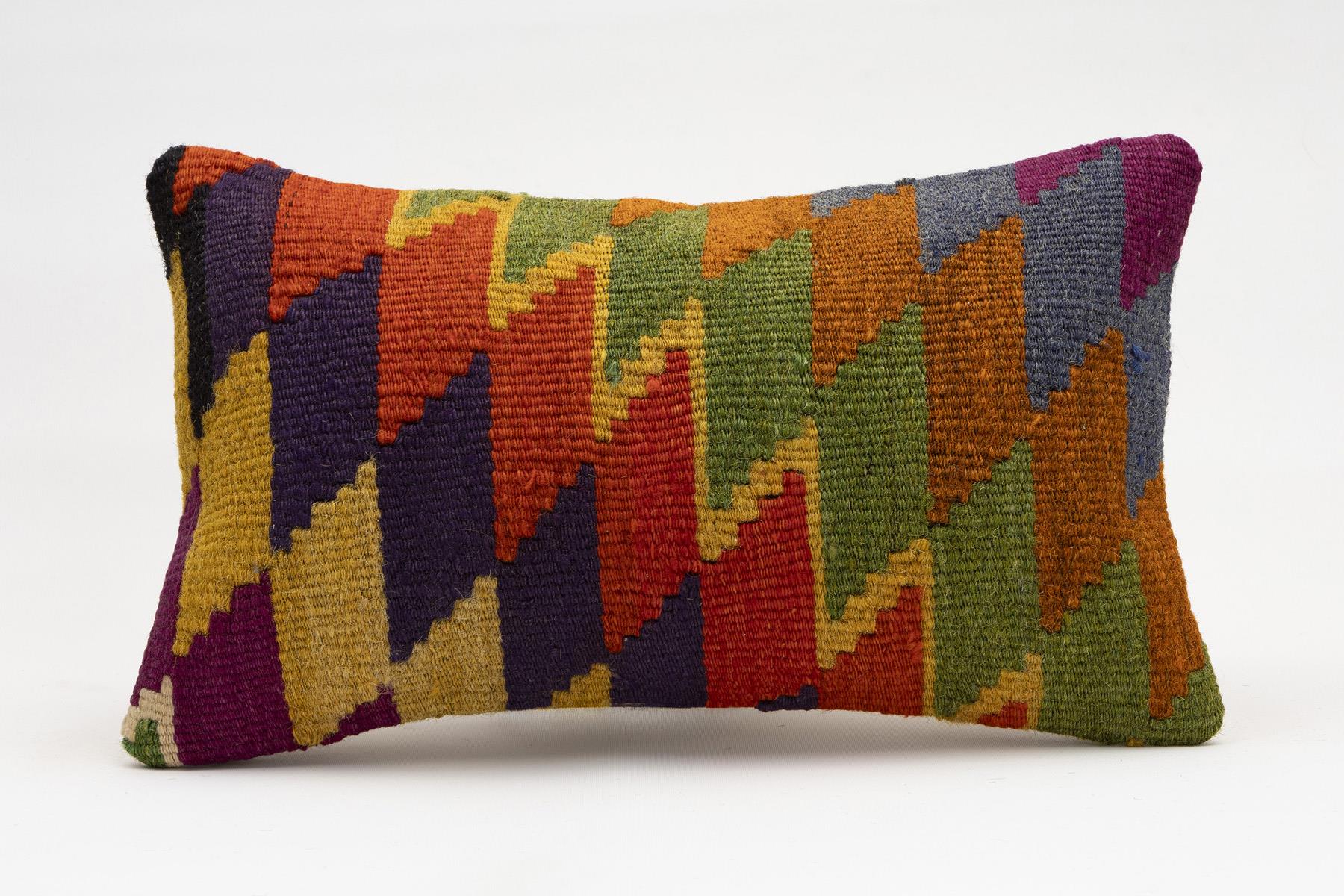 12x20 inches (30x50 cm) Kilim Pillow | KILIM WHOLESALE - Vintage Handmade Pillows - Vintage Handmade Kilim Rugs - It is 100% wool. Artistic and historical rugs. Old handwoven rugs. - Online hand woven rugs and kilim cushions sales. Shipping to a