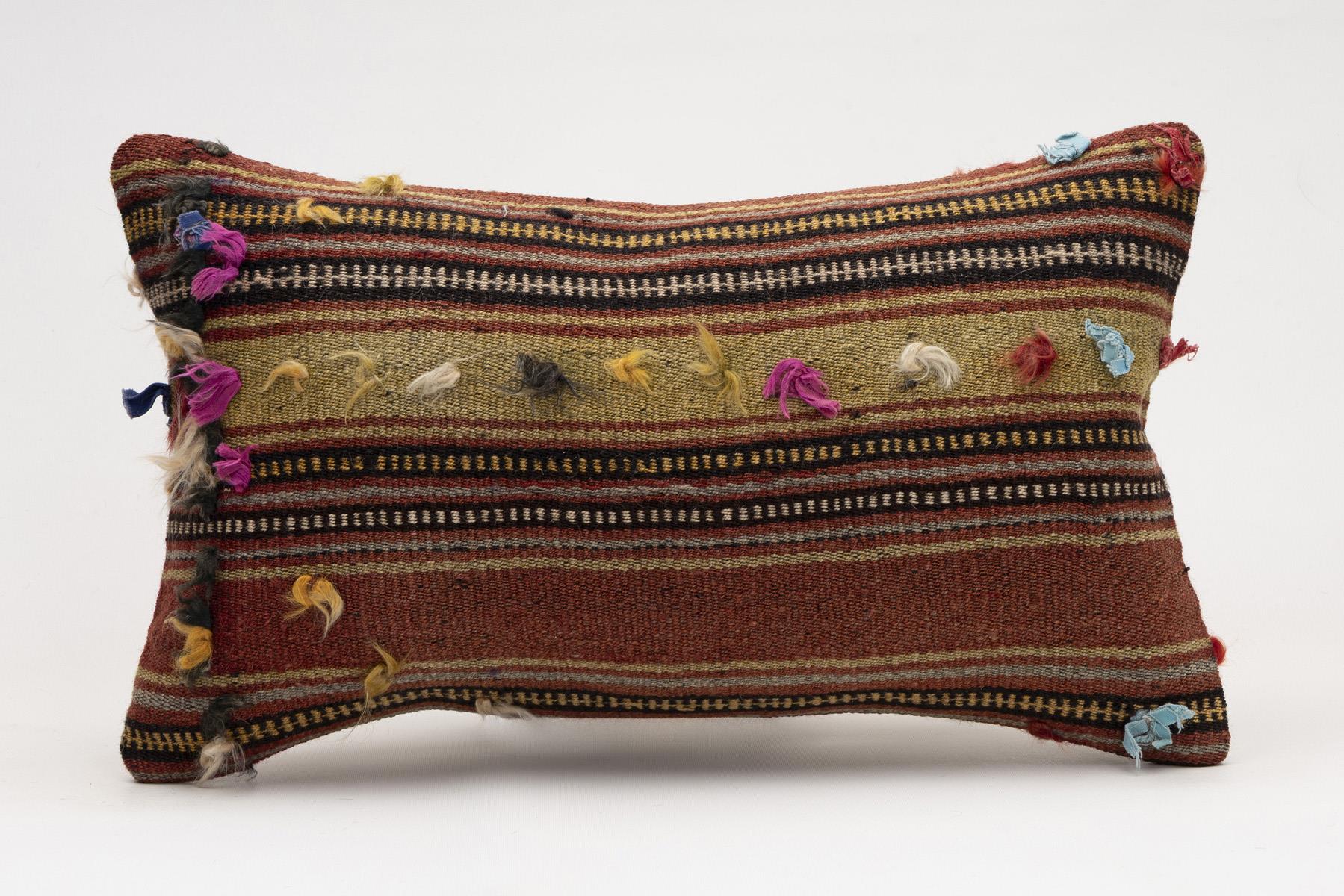 12x20 inches (30x50 cm) Kilim Pillow | KILIM WHOLESALE - Vintage Handmade Pillows - Vintage Handmade Kilim Rugs - It is 100% wool. Artistic and historical rugs. Old handwoven rugs. - Online hand woven rugs and kilim cushions sales. Shipping to a