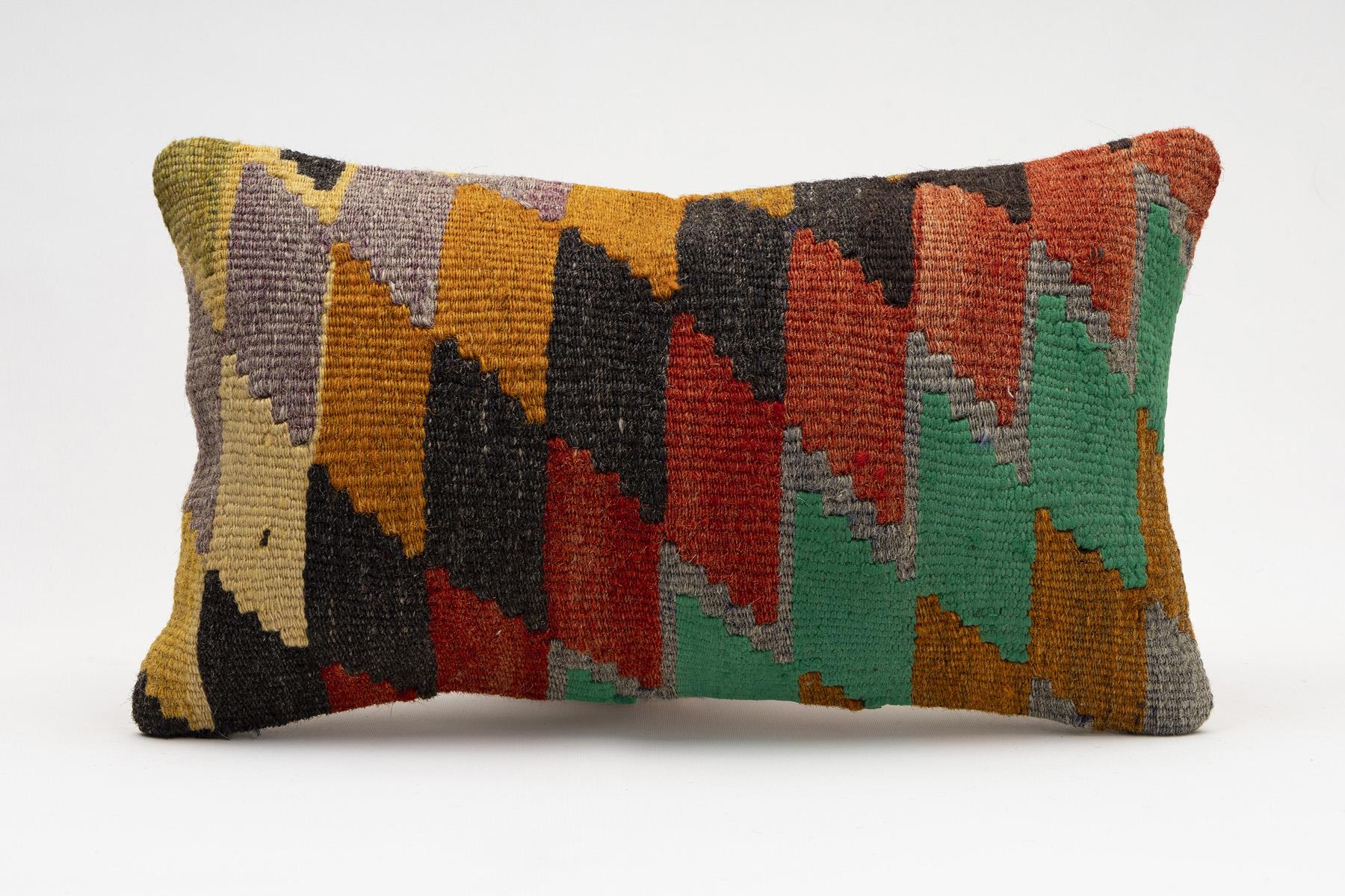 12x20 inches (30x50 cm) Kilim Pillow | KILIM WHOLESALE - Vintage Handmade Pillows - Vintage Handmade Kilim Rugs - It is 100% wool. Artistic and historical rugs. Old handwoven rugs. - Online hand woven rugs and kilim cushions sales. Shipping to a