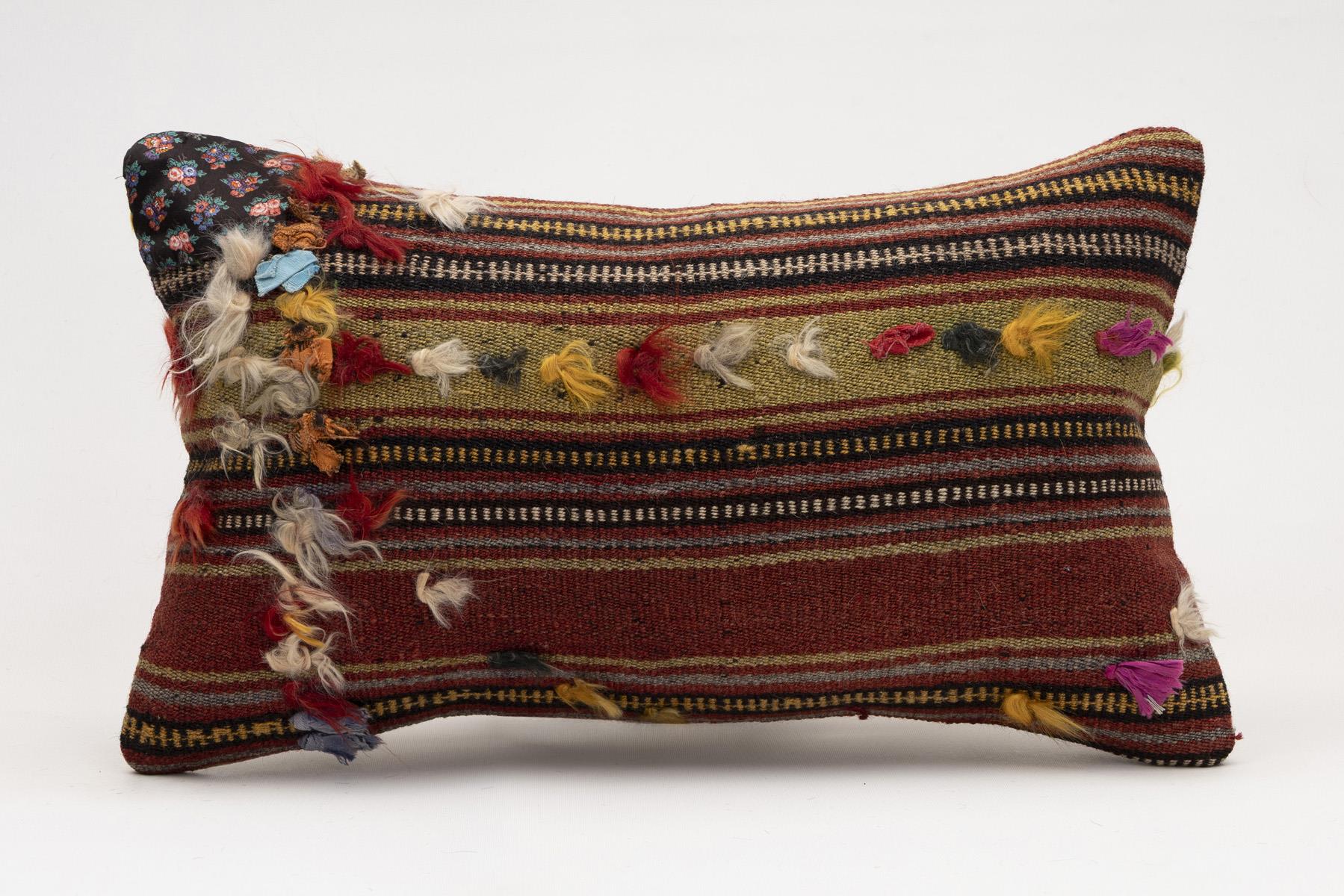 12x20 inches (30x50 cm) Kilim Pillow | KILIM WHOLESALE - Vintage Handmade Pillows - Vintage Handmade Kilim Rugs - It is 100% wool. Artistic and historical rugs. Old handwoven rugs. - Online hand woven rugs and kilim cushions sales. Shipping to a