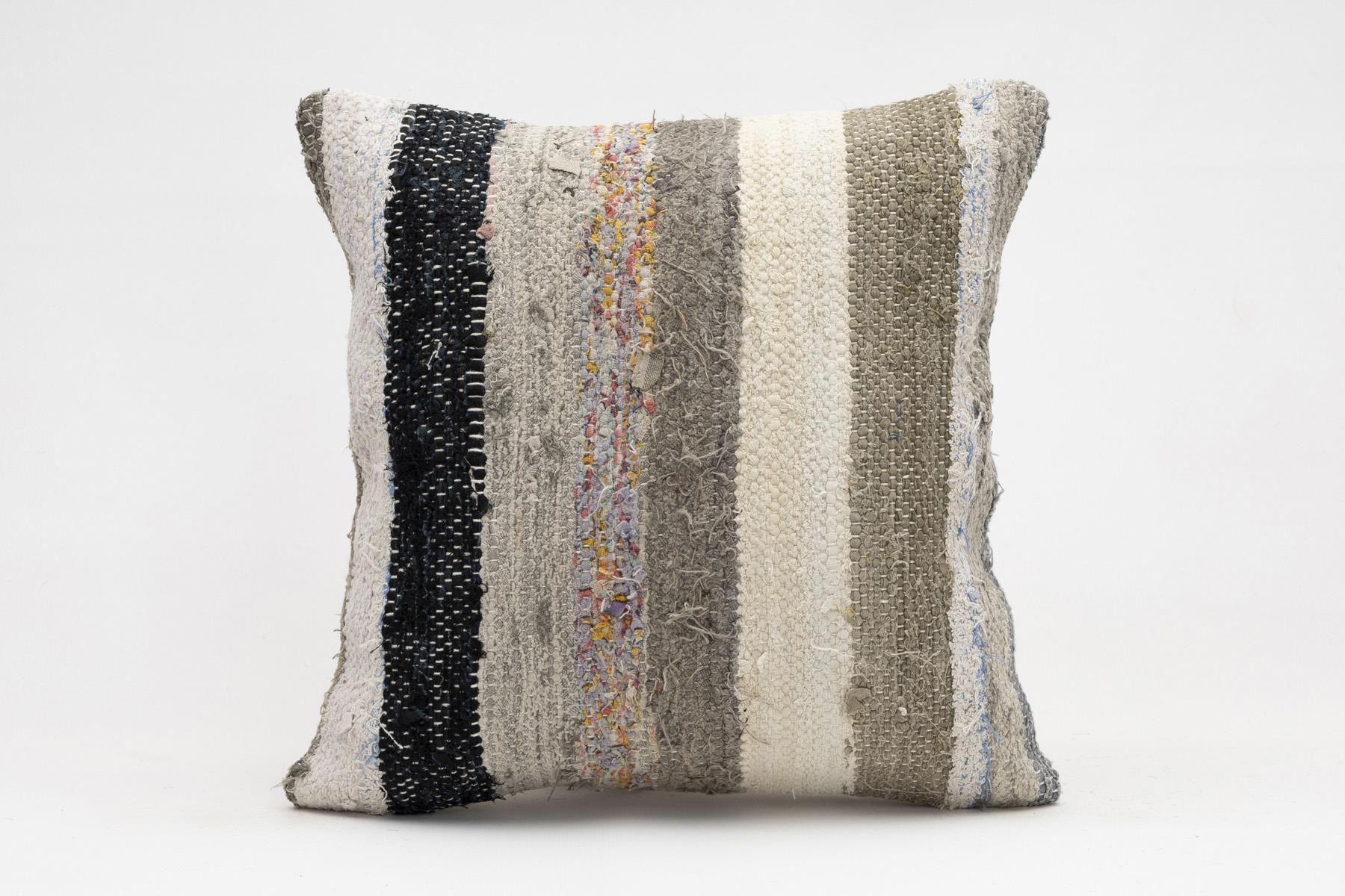 16x16 inches (40x40 cm) Kilim Pillow | KILIM WHOLESALE - Vintage Handmade Pillows - Vintage Handmade Kilim Rugs - It is 100% wool. Artistic and historical rugs. Old handwoven rugs. - Online hand woven rugs and kilim cushions sales. Shipping to a