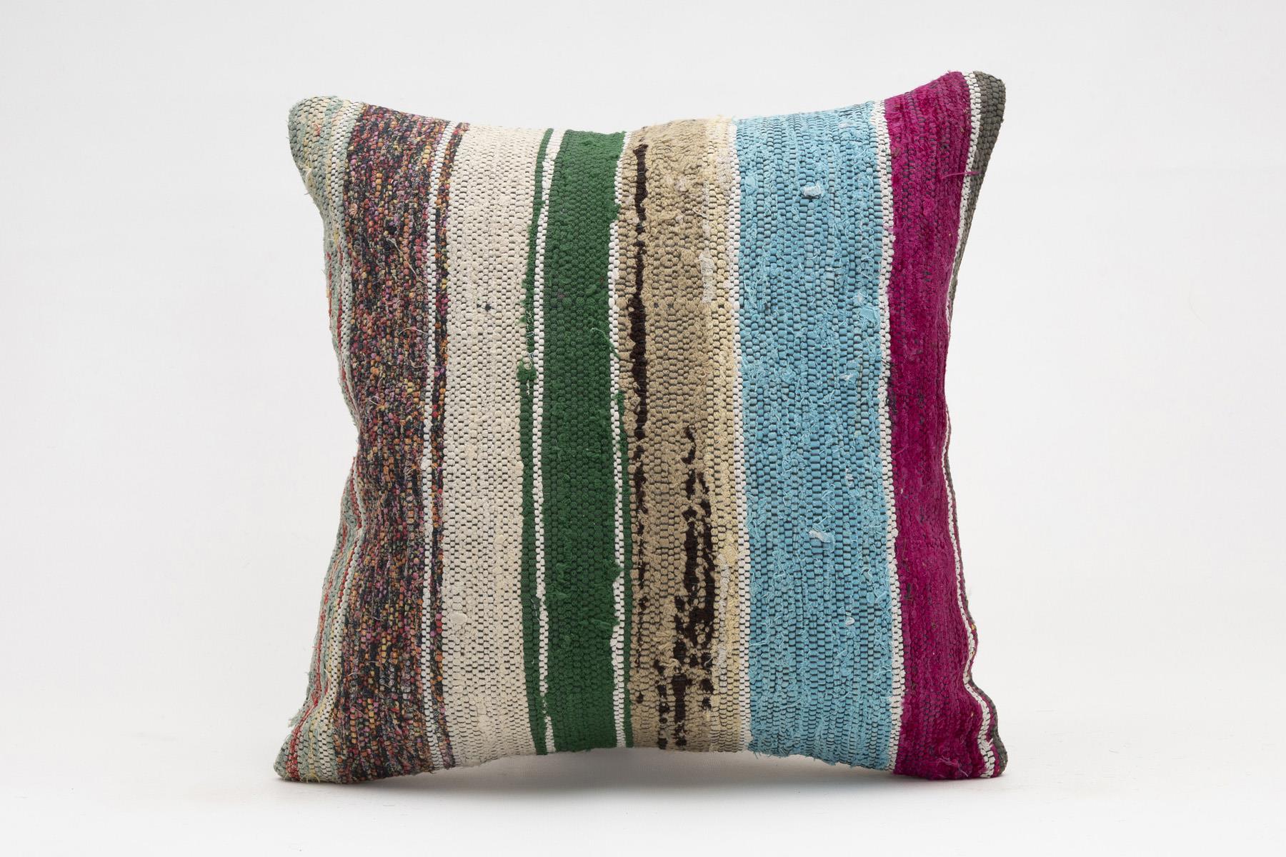 16x16 inches (40x40 cm) Kilim Pillow | KILIM WHOLESALE - Vintage Handmade Pillows - Vintage Handmade Kilim Rugs - It is 100% wool. Artistic and historical rugs. Old handwoven rugs. - Online hand woven rugs and kilim cushions sales. Shipping to a