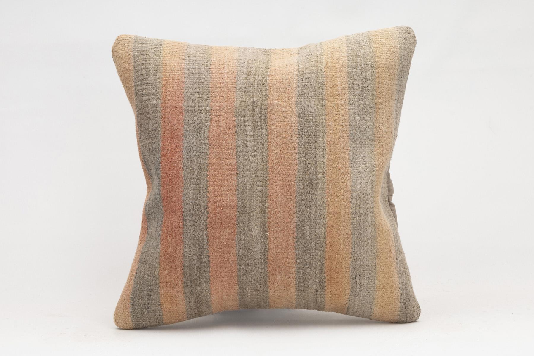 16x16 inches (40x40 cm) Kilim Pillow | KILIM WHOLESALE - Vintage Handmade Pillows - Vintage Handmade Kilim Rugs - It is 100% wool. Artistic and historical rugs. Old handwoven rugs. - Online hand woven rugs and kilim cushions sales. Shipping to a