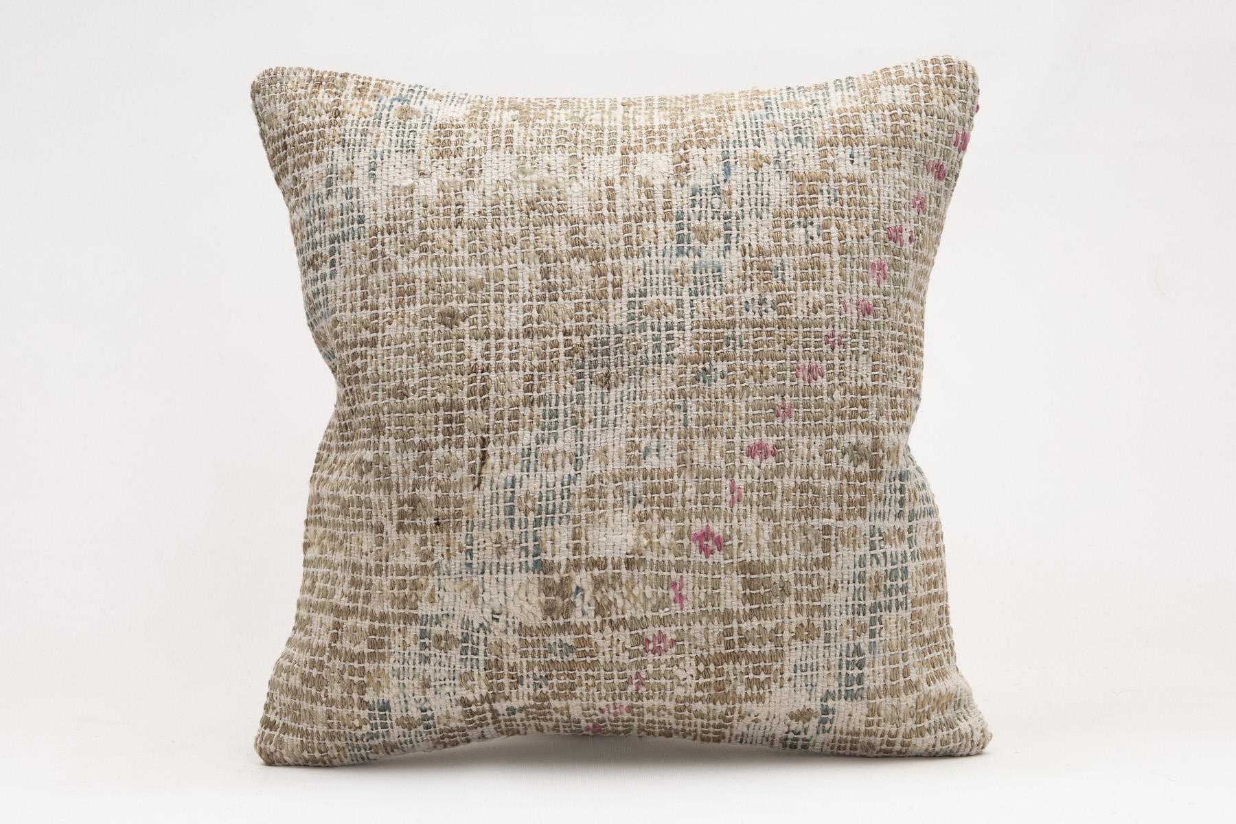 16x16 inches (40x40 cm) Kilim Pillow | KILIM WHOLESALE - Vintage Handmade Pillows - Vintage Handmade Kilim Rugs - It is 100% wool. Artistic and historical rugs. Old handwoven rugs. - Online hand woven rugs and kilim cushions sales. Shipping to a