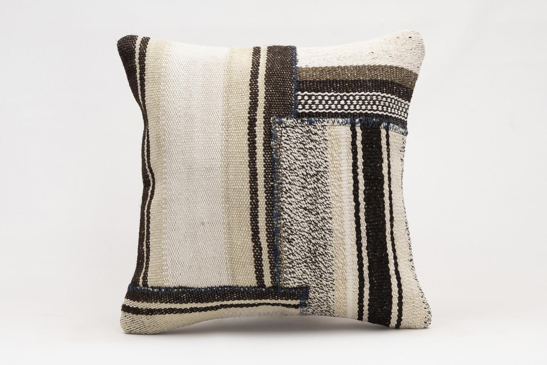 16x16 inches (40x40 cm) Kilim Pillow | KILIM WHOLESALE - Vintage Handmade Pillows - Vintage Handmade Kilim Rugs - It is 100% wool. Artistic and historical rugs. Old handwoven rugs. - Online hand woven rugs and kilim cushions sales. Shipping to a