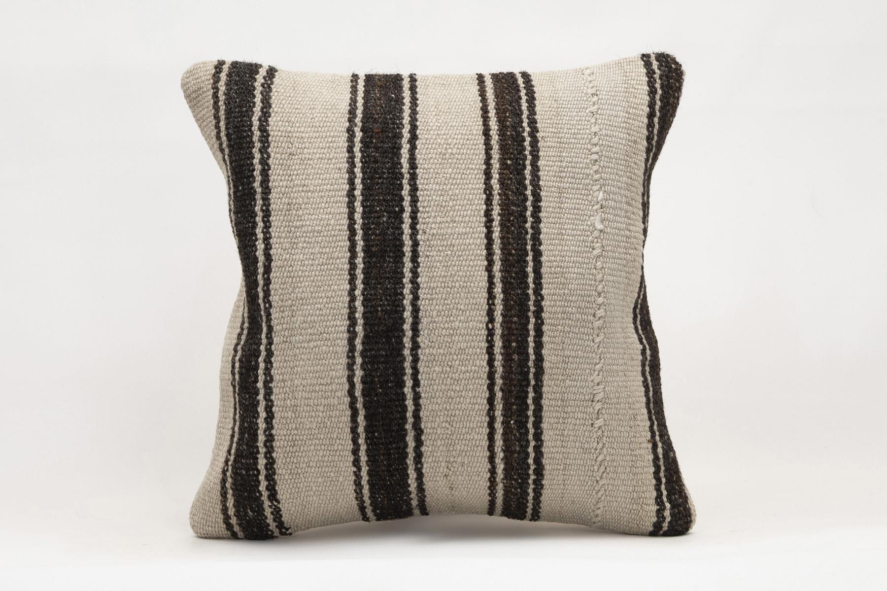 16x16 inches (40x40 cm) Kilim Pillow | KILIM WHOLESALE - Vintage Handmade Pillows - Vintage Handmade Kilim Rugs - It is 100% wool. Artistic and historical rugs. Old handwoven rugs. - Online hand woven rugs and kilim cushions sales. Shipping to a