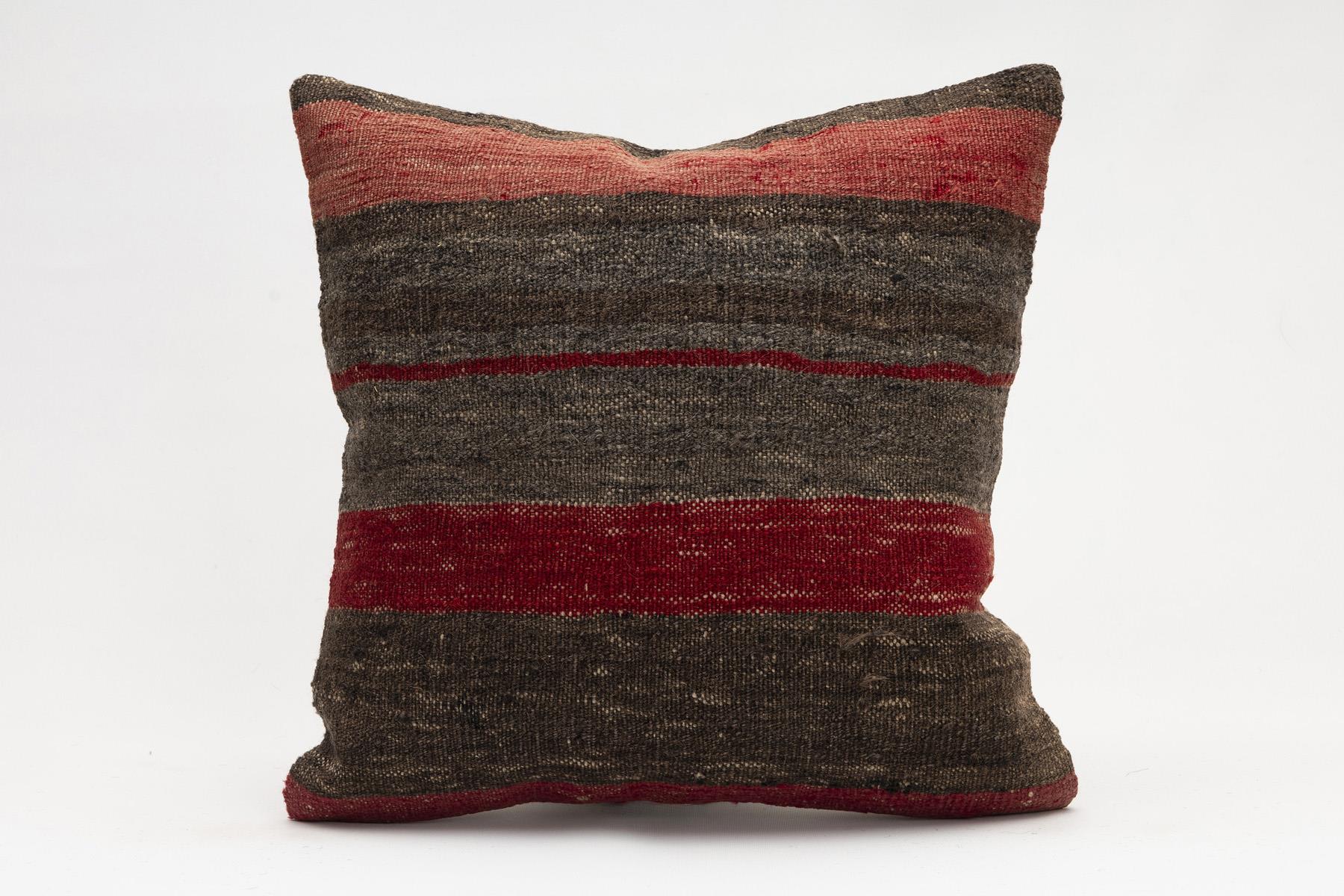 16x16 inches (40x40 cm) Kilim Pillow | KILIM WHOLESALE - Vintage Handmade Pillows - Vintage Handmade Kilim Rugs - It is 100% wool. Artistic and historical rugs. Old handwoven rugs. - Online hand woven rugs and kilim cushions sales. Shipping to a