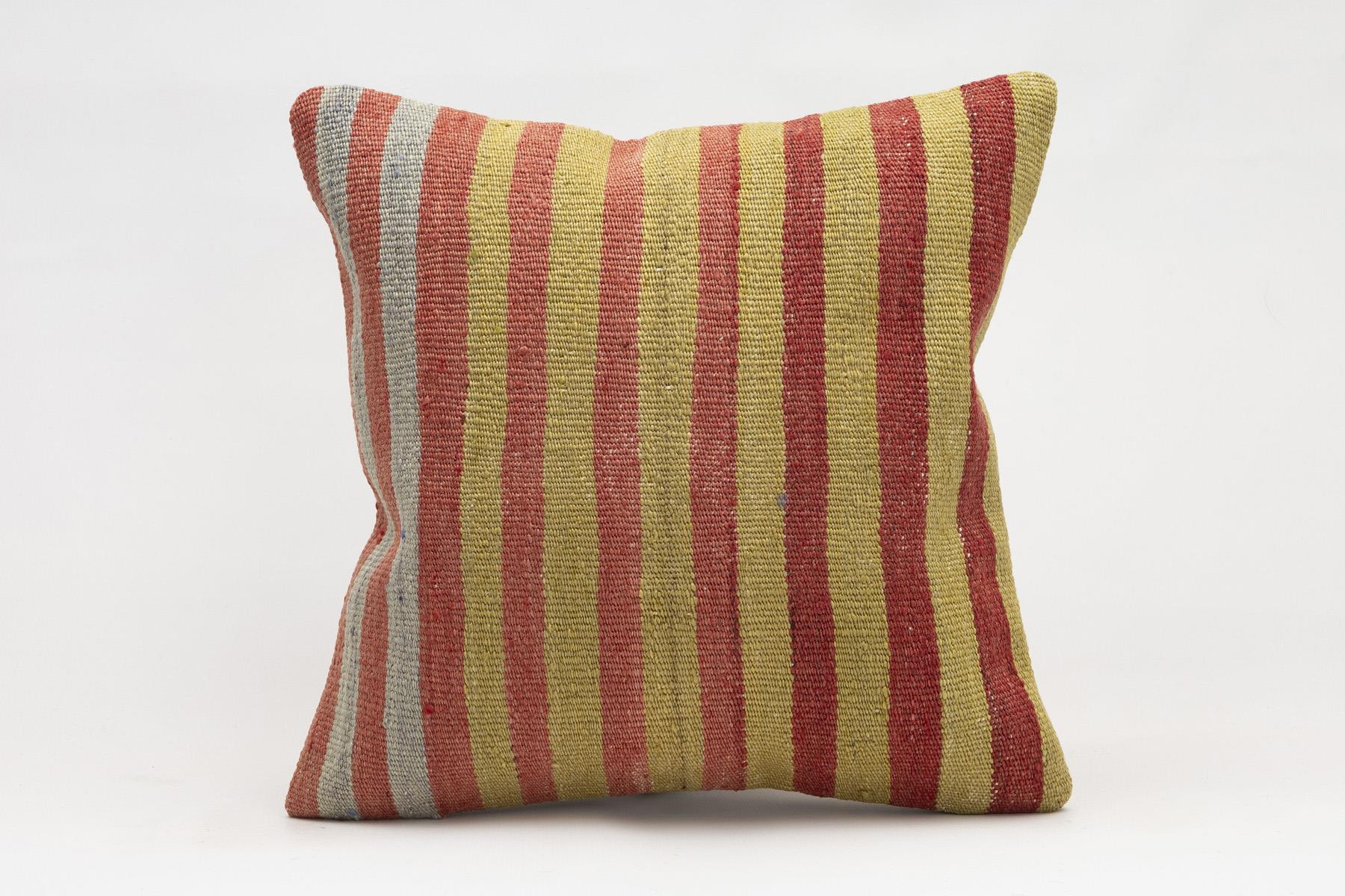 16x16 inches (40x40 cm) Kilim Pillow | KILIM WHOLESALE - Vintage Handmade Pillows - Vintage Handmade Kilim Rugs - It is 100% wool. Artistic and historical rugs. Old handwoven rugs. - Online hand woven rugs and kilim cushions sales. Shipping to a