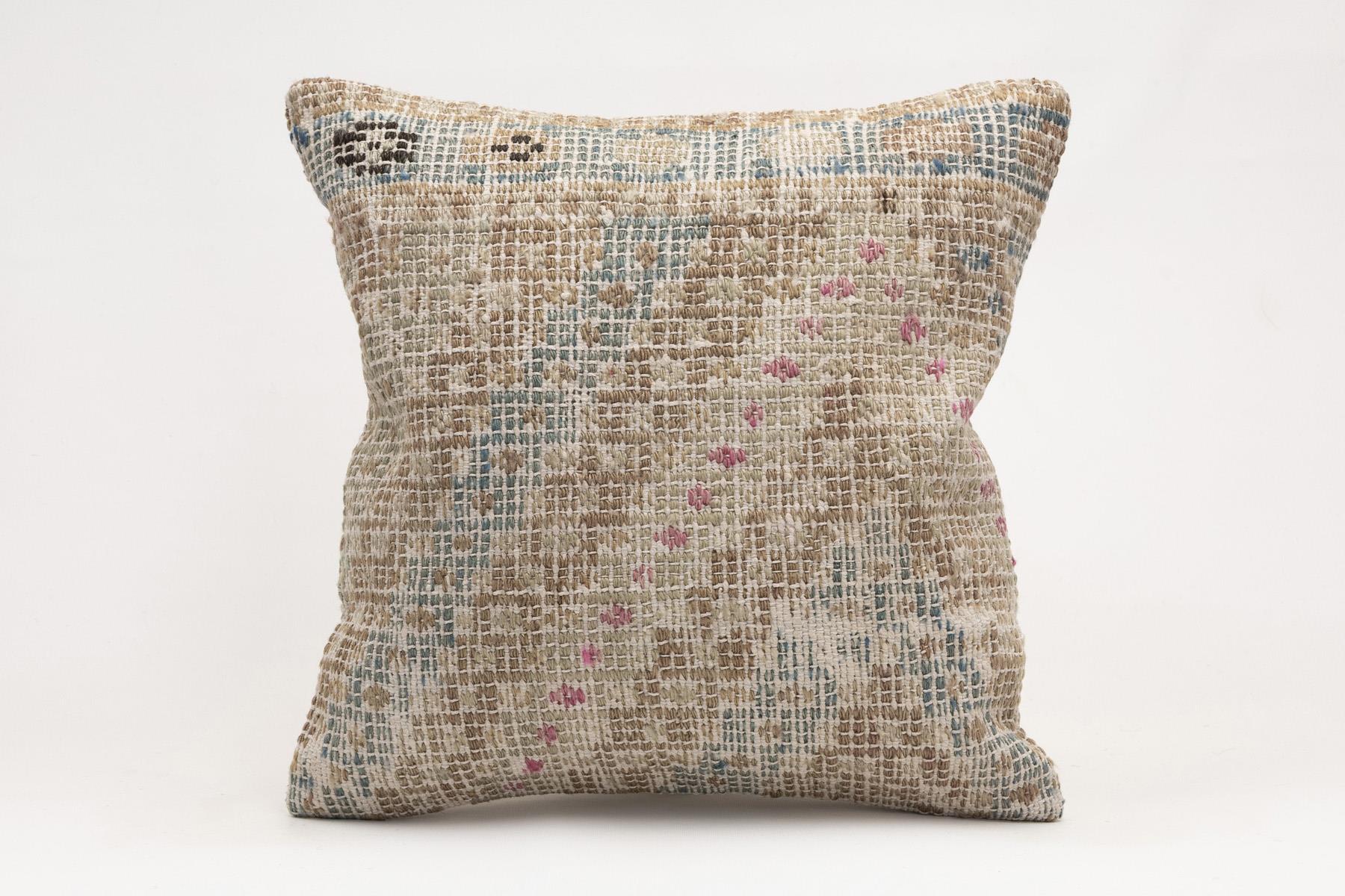 16x16 inches (40x40 cm) Kilim Pillow | KILIM WHOLESALE - Vintage Handmade Pillows - Vintage Handmade Kilim Rugs - It is 100% wool. Artistic and historical rugs. Old handwoven rugs. - Online hand woven rugs and kilim cushions sales. Shipping to a