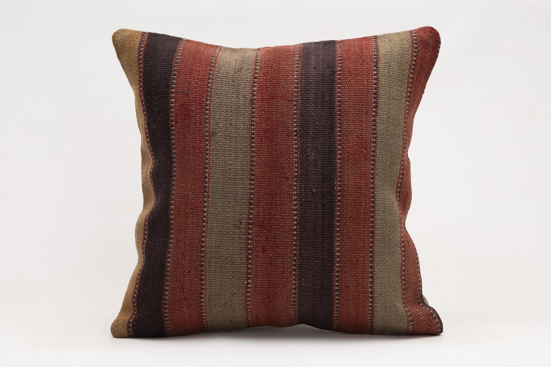16x16 inches (40x40 cm) Kilim Pillow | KILIM WHOLESALE - Vintage Handmade Pillows - Vintage Handmade Kilim Rugs - It is 100% wool. Artistic and historical rugs. Old handwoven rugs. - Online hand woven rugs and kilim cushions sales. Shipping to a
