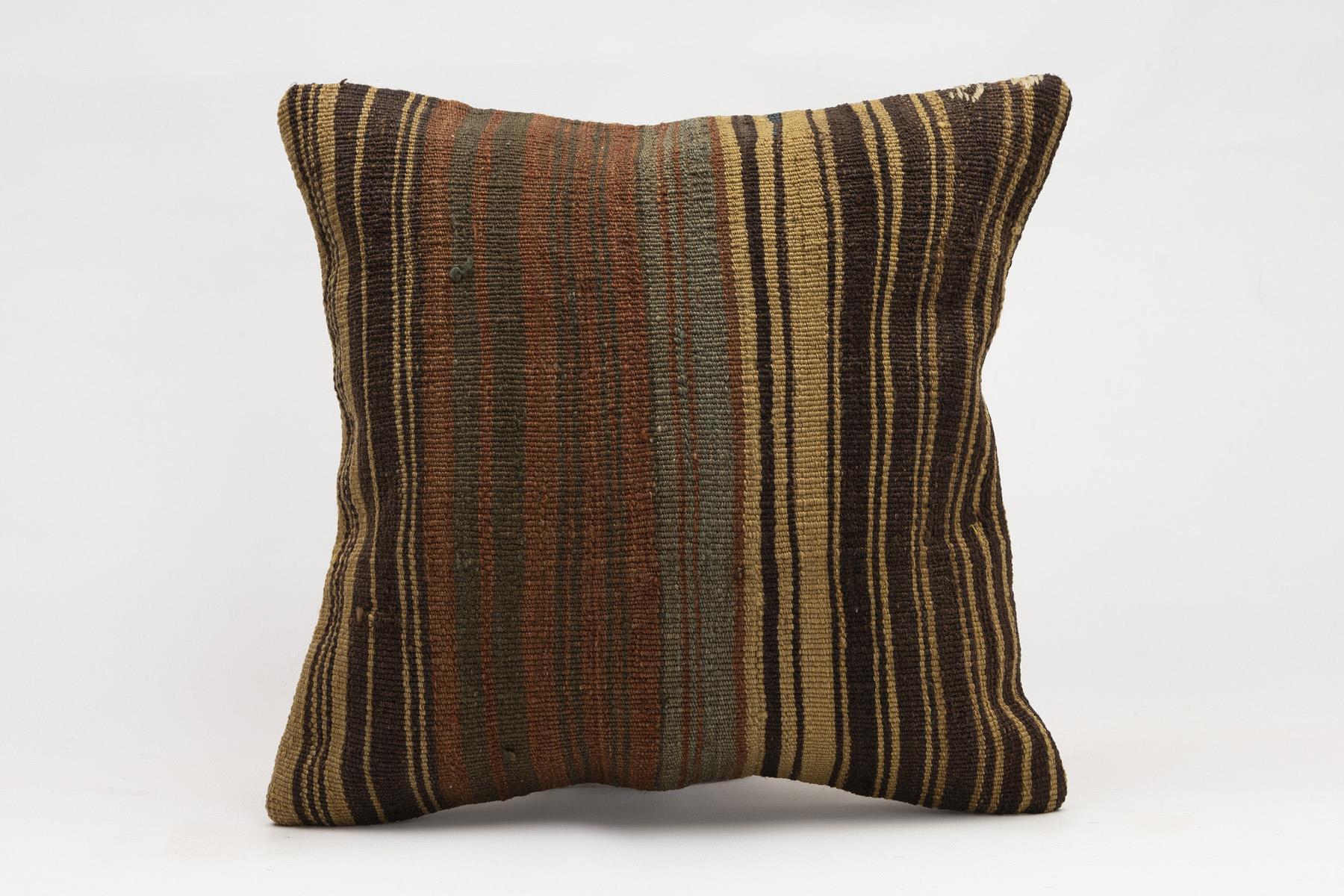 16x16 inches (40x40 cm) Kilim Pillow | KILIM WHOLESALE - Vintage Handmade Pillows - Vintage Handmade Kilim Rugs - It is 100% wool. Artistic and historical rugs. Old handwoven rugs. - Online hand woven rugs and kilim cushions sales. Shipping to a