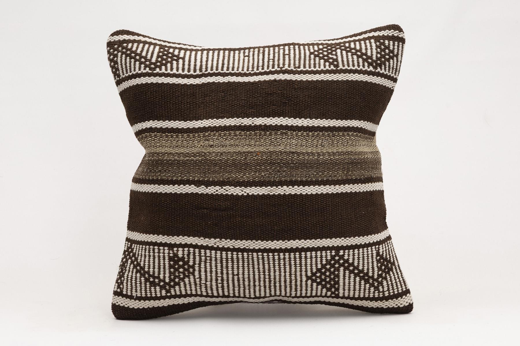 16x16 inches (40x40 cm) Kilim Pillow | KILIM WHOLESALE - Vintage Handmade Pillows - Vintage Handmade Kilim Rugs - It is 100% wool. Artistic and historical rugs. Old handwoven rugs. - Online hand woven rugs and kilim cushions sales. Shipping to a