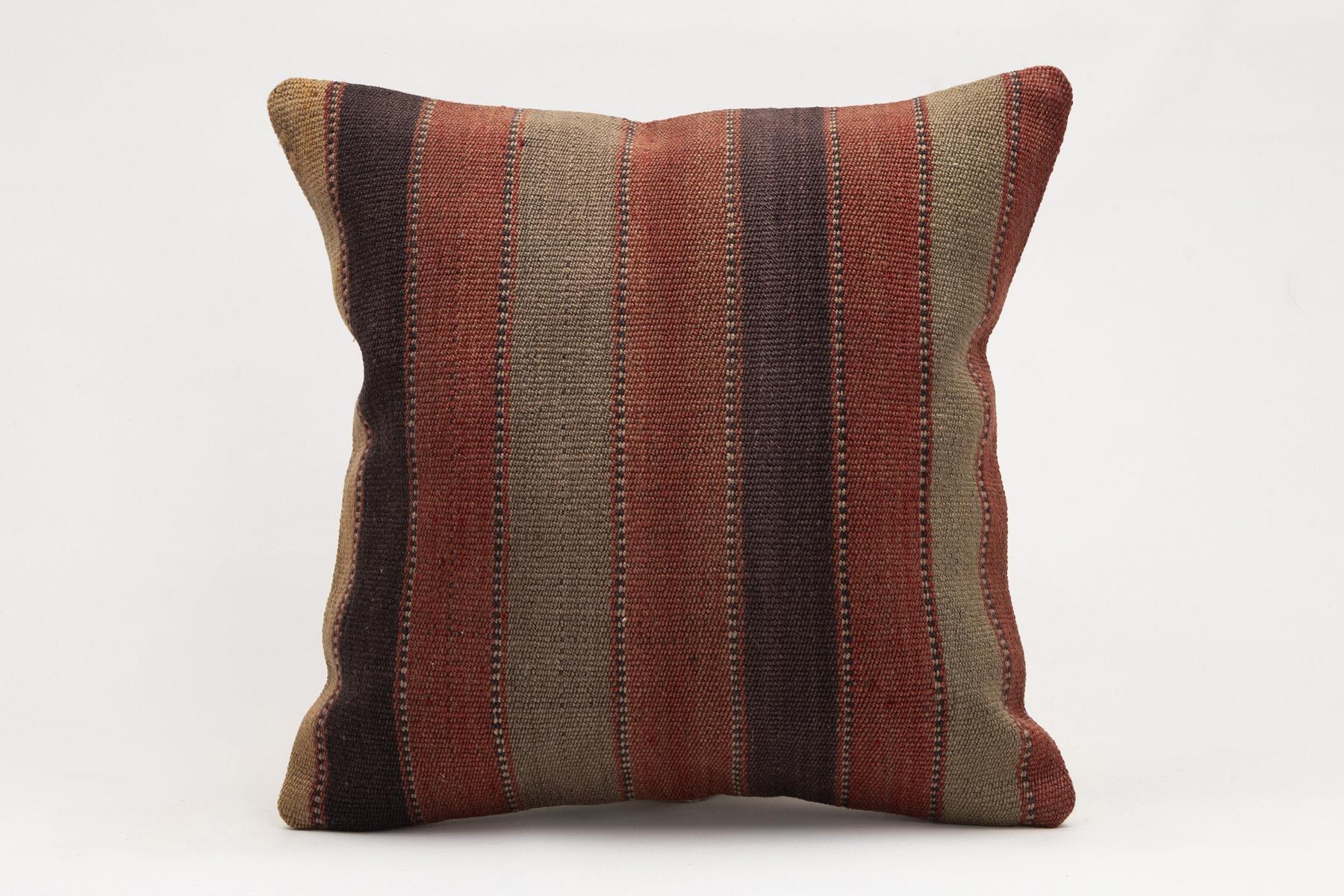 16x16 inches (40x40 cm) Kilim Pillow | KILIM WHOLESALE - Vintage Handmade Pillows - Vintage Handmade Kilim Rugs - It is 100% wool. Artistic and historical rugs. Old handwoven rugs. - Online hand woven rugs and kilim cushions sales. Shipping to a