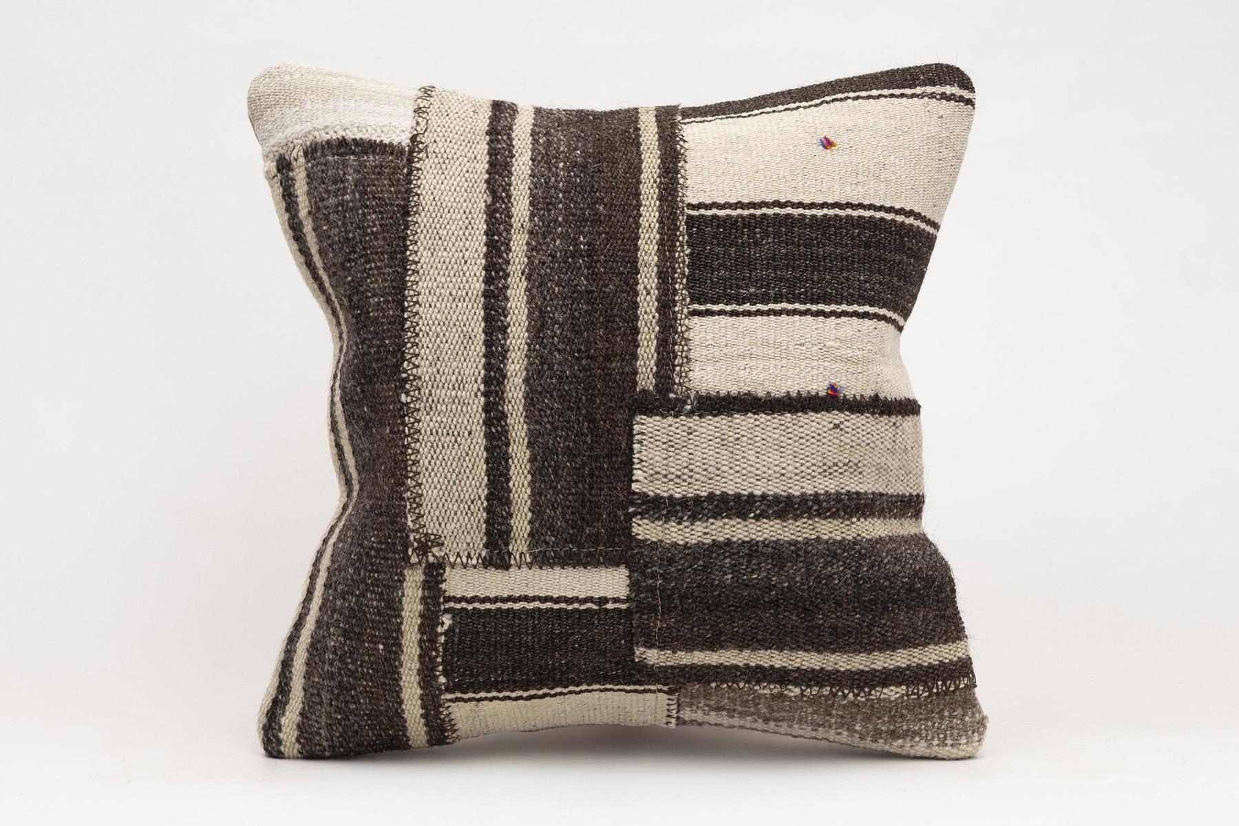 16x16 inches (40x40 cm) Kilim Pillow | KILIM WHOLESALE - Vintage Handmade Pillows - Vintage Handmade Kilim Rugs - It is 100% wool. Artistic and historical rugs. Old handwoven rugs. - Online hand woven rugs and kilim cushions sales. Shipping to a