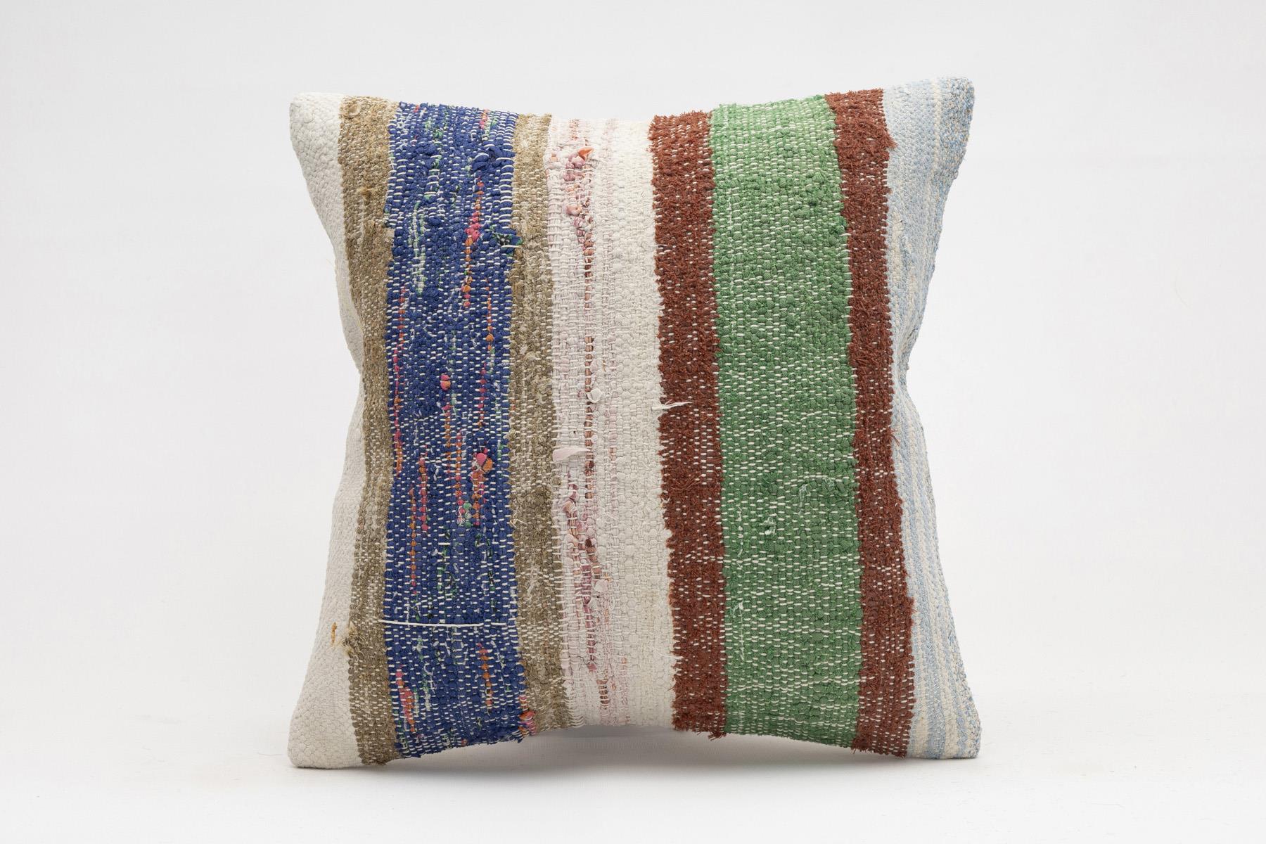 16x16 inches (40x40 cm) Kilim Pillow | KILIM WHOLESALE - Vintage Handmade Pillows - Vintage Handmade Kilim Rugs - It is 100% wool. Artistic and historical rugs. Old handwoven rugs. - Online hand woven rugs and kilim cushions sales. Shipping to a
