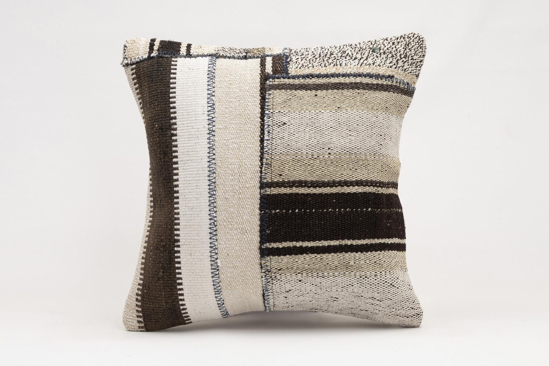 16x16 inches (40x40 cm) Kilim Pillow | KILIM WHOLESALE - Vintage Handmade Pillows - Vintage Handmade Kilim Rugs - It is 100% wool. Artistic and historical rugs. Old handwoven rugs. - Online hand woven rugs and kilim cushions sales. Shipping to a