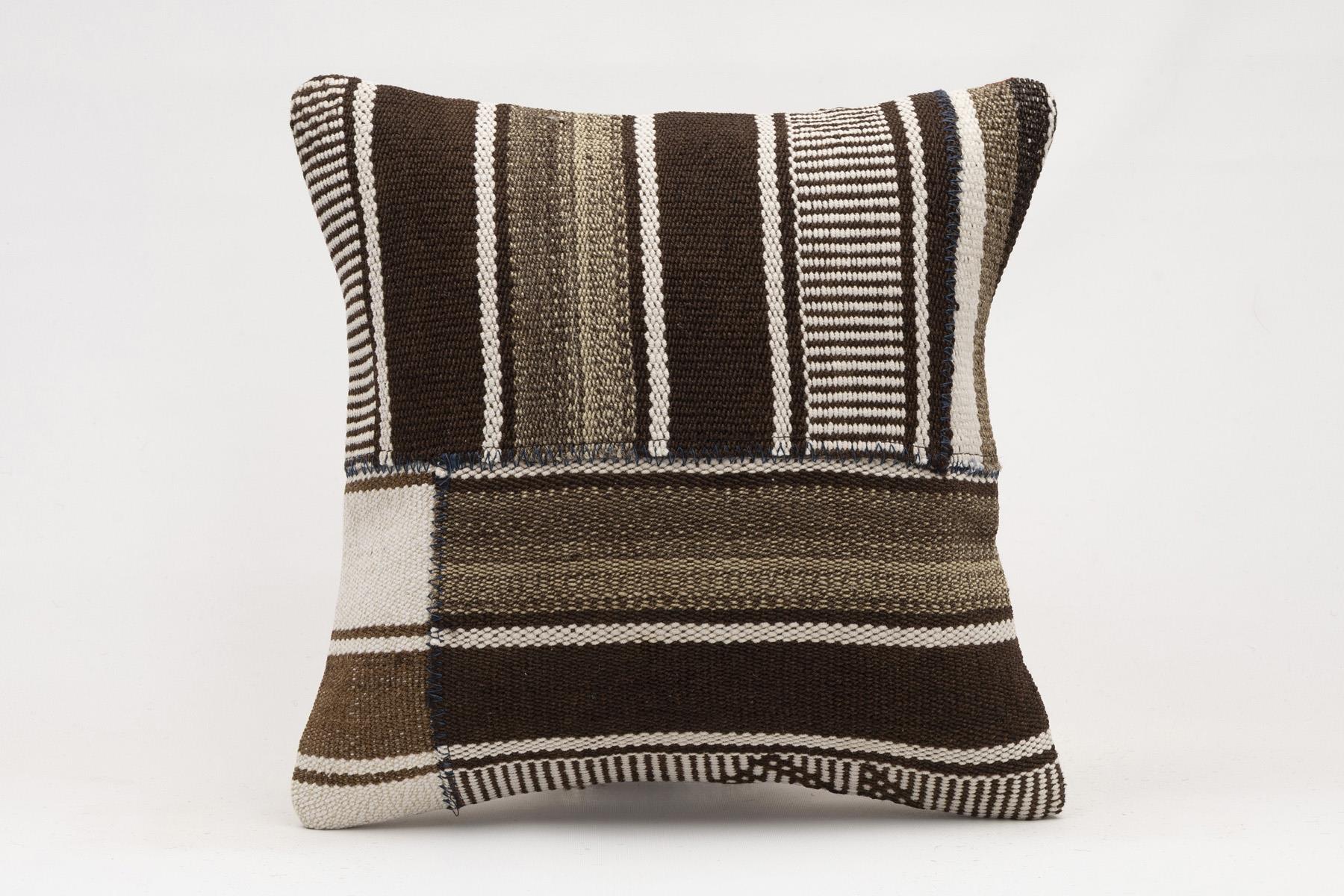 16x16 inches (40x40 cm) Kilim Pillow | KILIM WHOLESALE - Vintage Handmade Pillows - Vintage Handmade Kilim Rugs - It is 100% wool. Artistic and historical rugs. Old handwoven rugs. - Online hand woven rugs and kilim cushions sales. Shipping to a