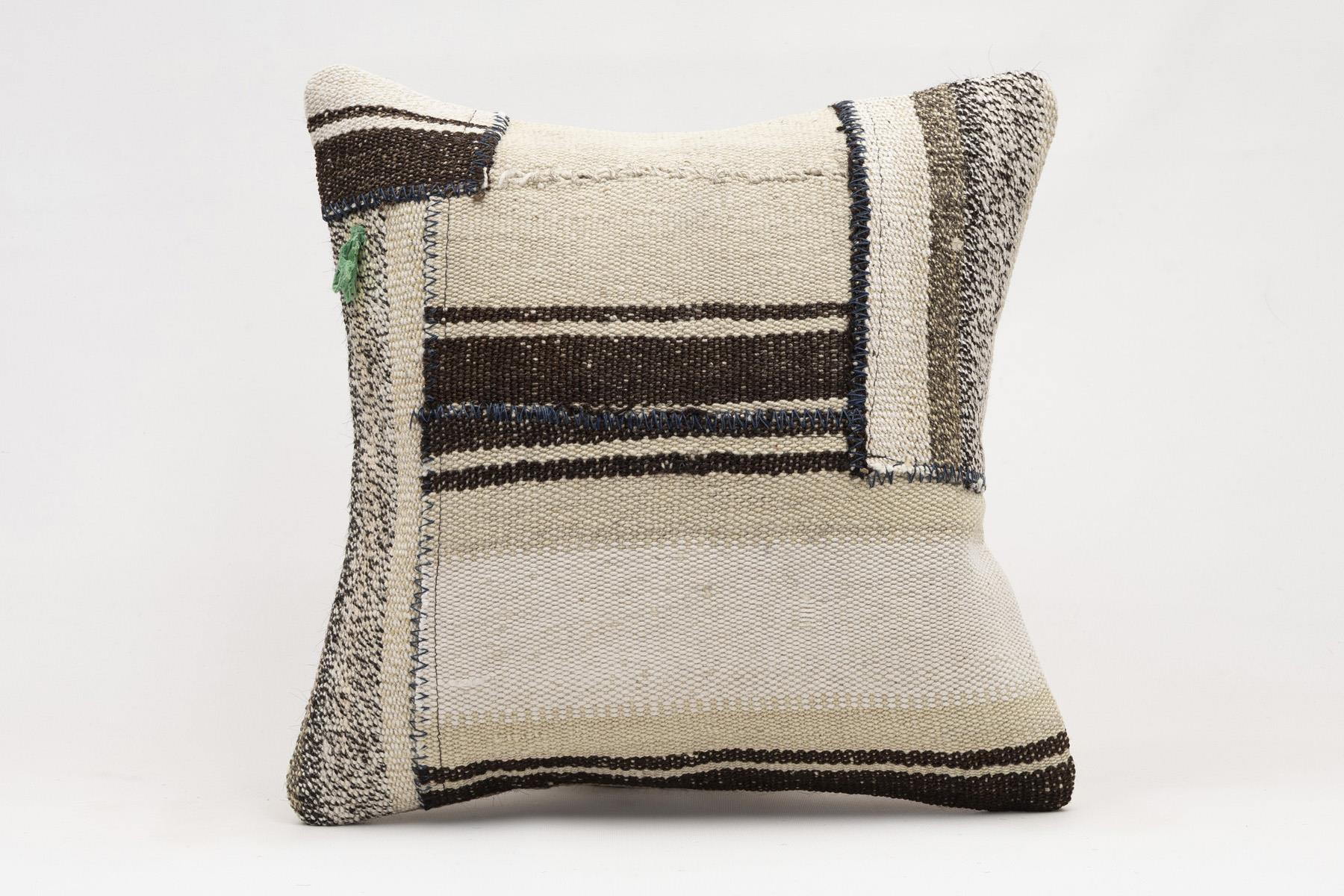 16x16 inches (40x40 cm) Kilim Pillow | KILIM WHOLESALE - Vintage Handmade Pillows - Vintage Handmade Kilim Rugs - It is 100% wool. Artistic and historical rugs. Old handwoven rugs. - Online hand woven rugs and kilim cushions sales. Shipping to a