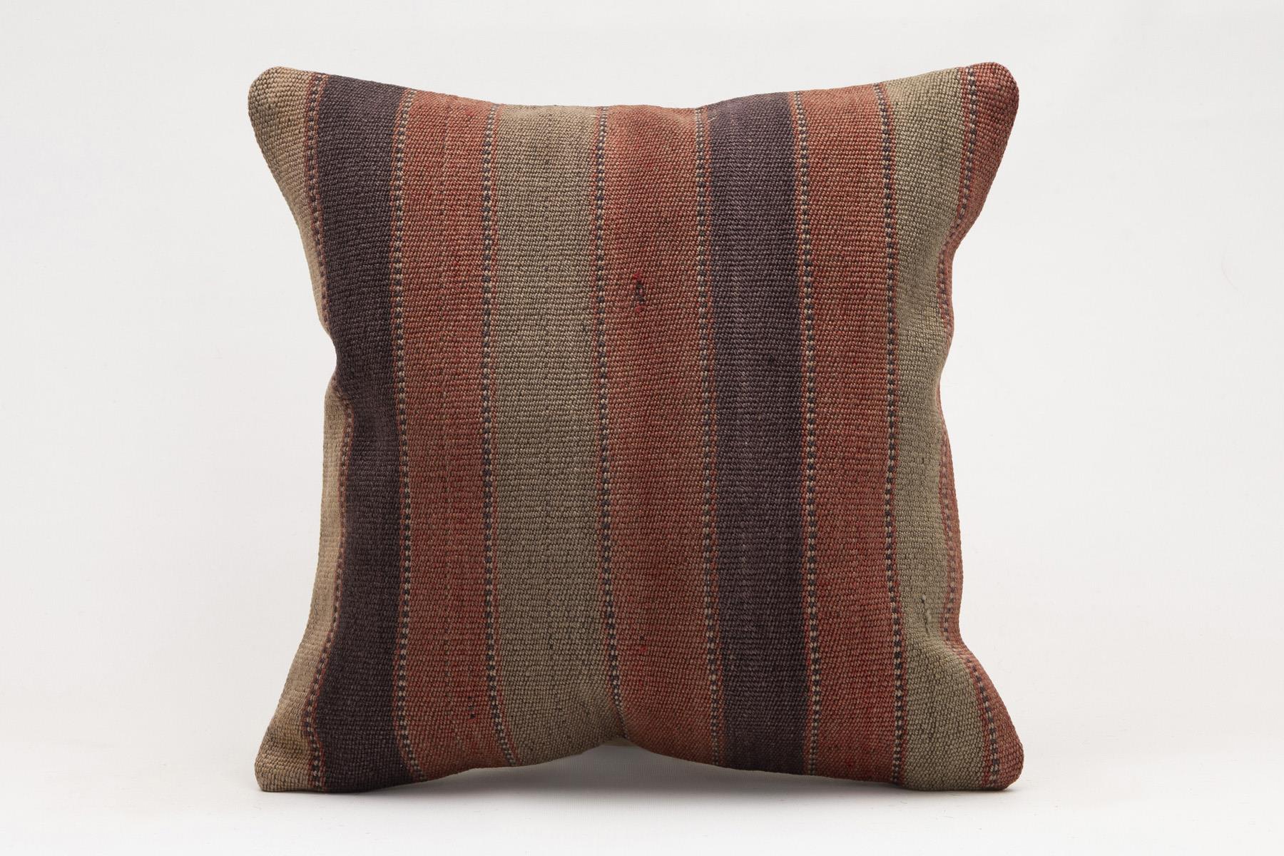 16x16 inches (40x40 cm) Kilim Pillow | KILIM WHOLESALE - Vintage Handmade Pillows - Vintage Handmade Kilim Rugs - It is 100% wool. Artistic and historical rugs. Old handwoven rugs. - Online hand woven rugs and kilim cushions sales. Shipping to a