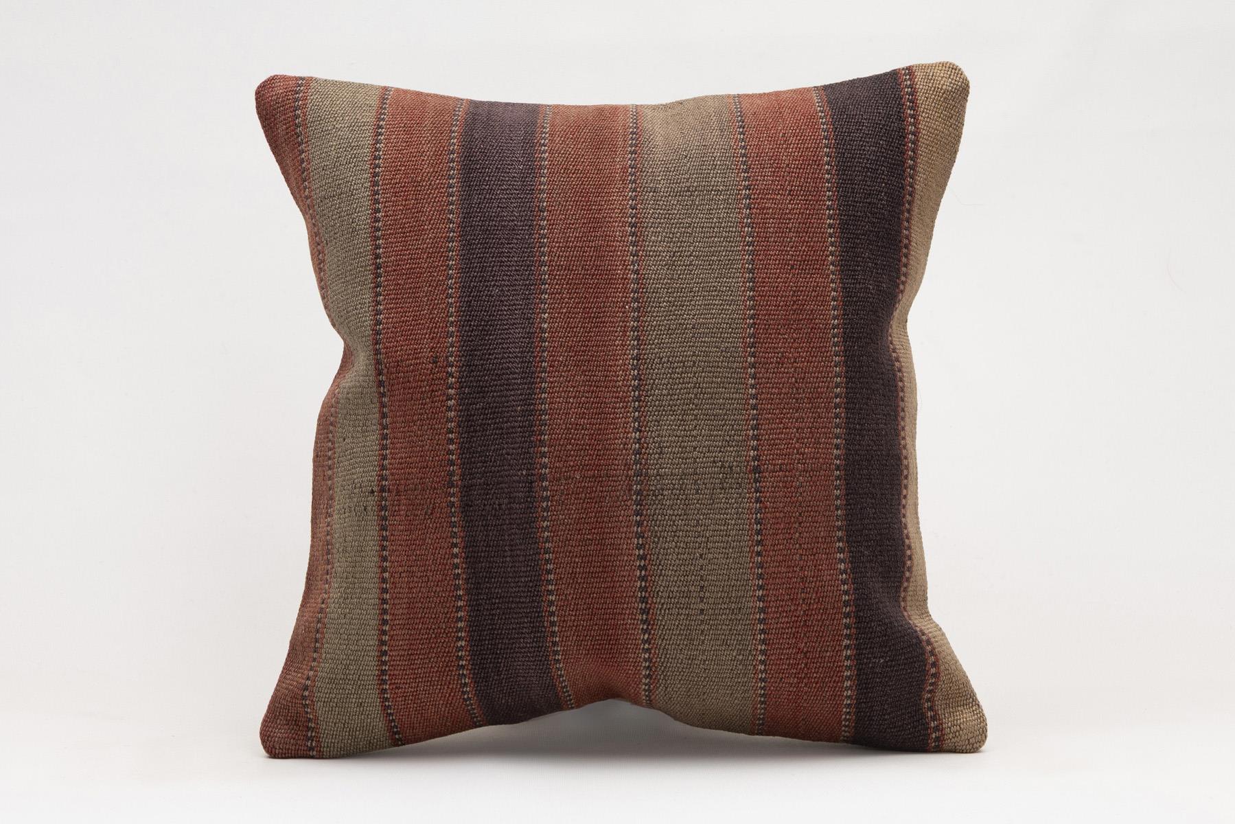 16x16 inches (40x40 cm) Kilim Pillow | KILIM WHOLESALE - Vintage Handmade Pillows - Vintage Handmade Kilim Rugs - It is 100% wool. Artistic and historical rugs. Old handwoven rugs. - Online hand woven rugs and kilim cushions sales. Shipping to a