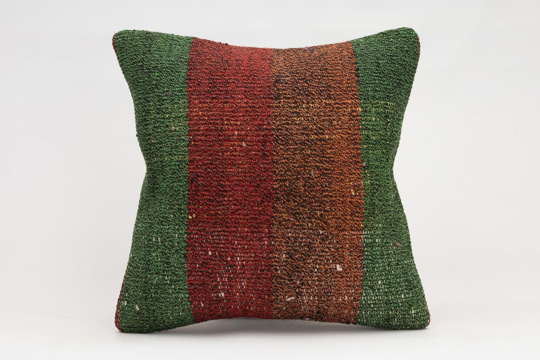 16x16 inches (40x40 cm) Kilim Pillow | KILIM WHOLESALE - Vintage Handmade Pillows - Vintage Handmade Kilim Rugs - It is 100% wool. Artistic and historical rugs. Old handwoven rugs. - Online hand woven rugs and kilim cushions sales. Shipping to a
