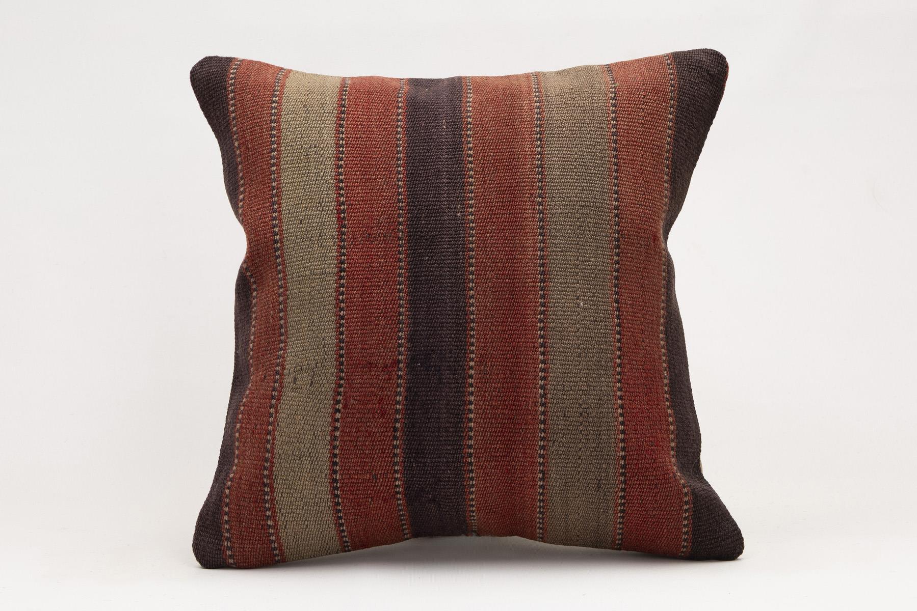 16x16 inches (40x40 cm) Kilim Pillow | KILIM WHOLESALE - Vintage Handmade Pillows - Vintage Handmade Kilim Rugs - It is 100% wool. Artistic and historical rugs. Old handwoven rugs. - Online hand woven rugs and kilim cushions sales. Shipping to a