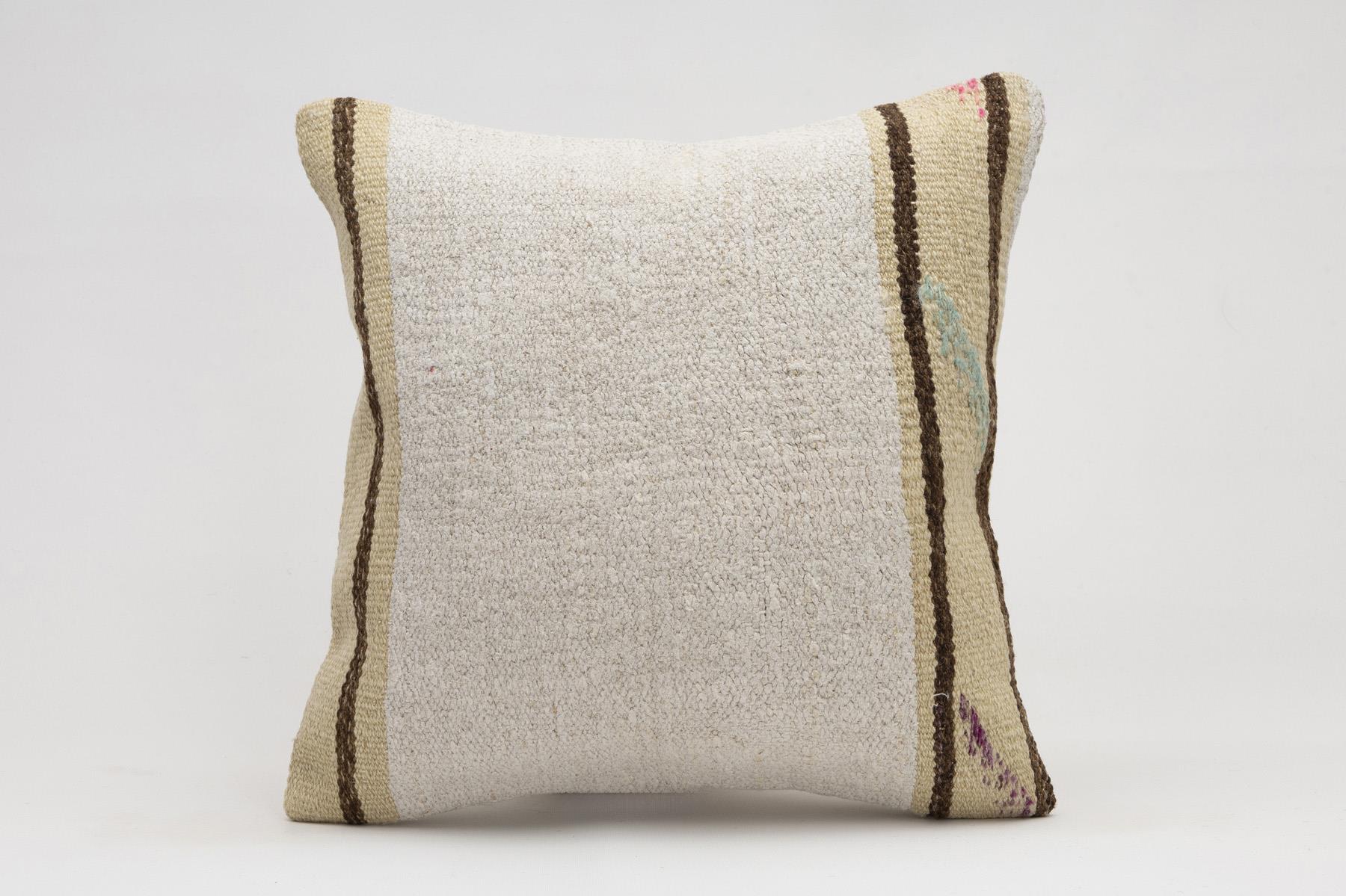 16x16 inches (40x40 cm) Kilim Pillow | KILIM WHOLESALE - Vintage Handmade Pillows - Vintage Handmade Kilim Rugs - It is 100% wool. Artistic and historical rugs. Old handwoven rugs. - Online hand woven rugs and kilim cushions sales. Shipping to a