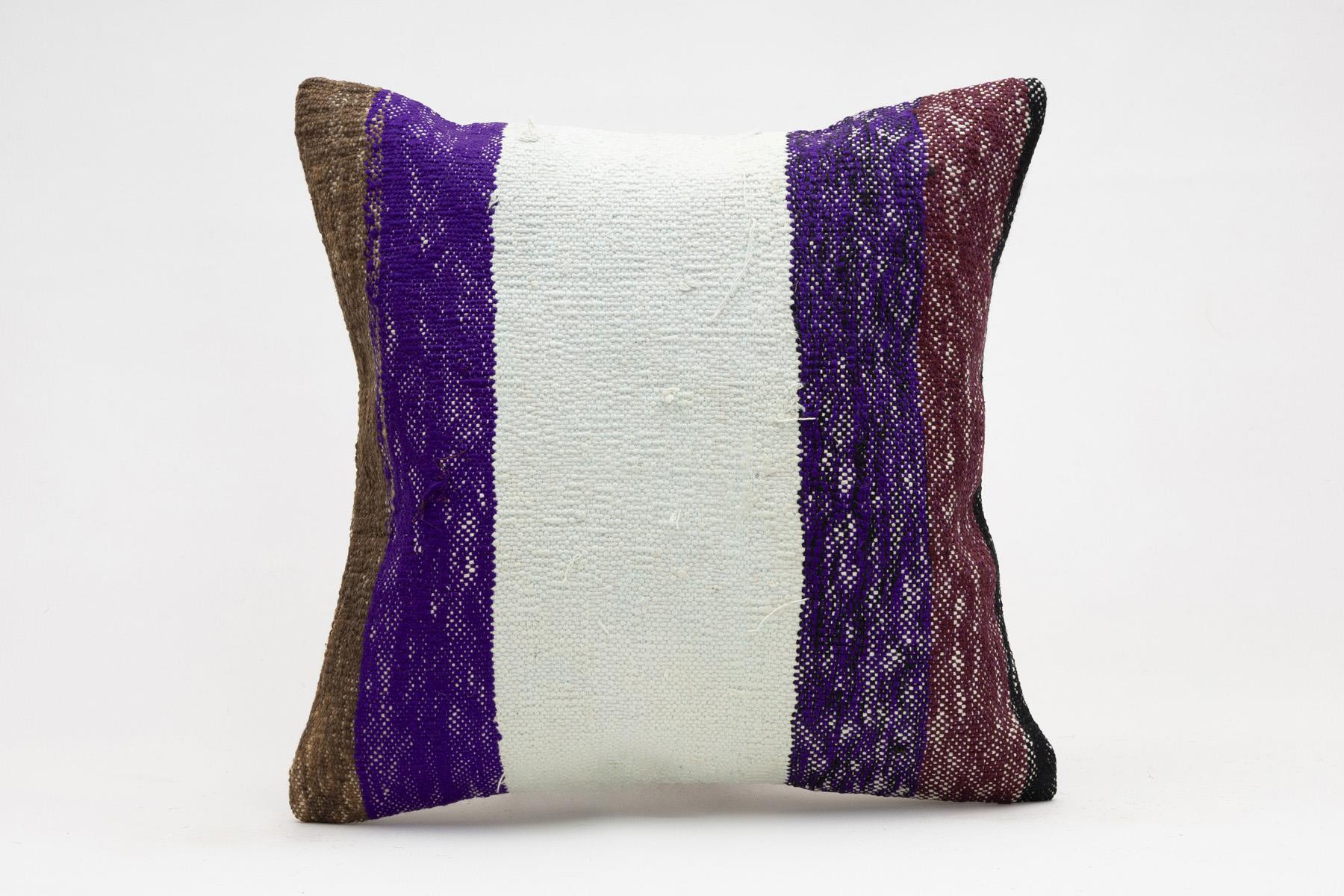 16x16 inches (40x40 cm) Kilim Pillow | KILIM WHOLESALE - Vintage Handmade Pillows - Vintage Handmade Kilim Rugs - It is 100% wool. Artistic and historical rugs. Old handwoven rugs. - Online hand woven rugs and kilim cushions sales. Shipping to a