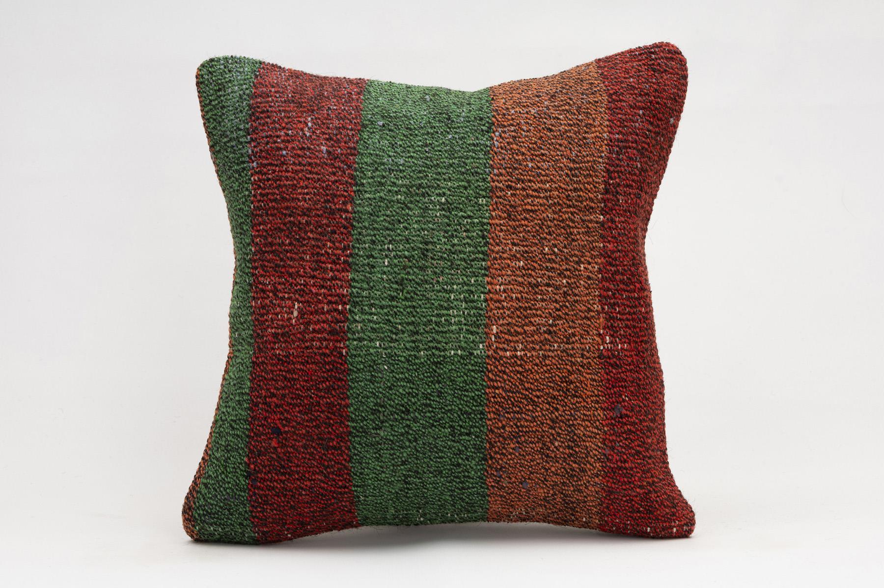 16x16 inches (40x40 cm) Kilim Pillow | KILIM WHOLESALE - Vintage Handmade Pillows - Vintage Handmade Kilim Rugs - It is 100% wool. Artistic and historical rugs. Old handwoven rugs. - Online hand woven rugs and kilim cushions sales. Shipping to a