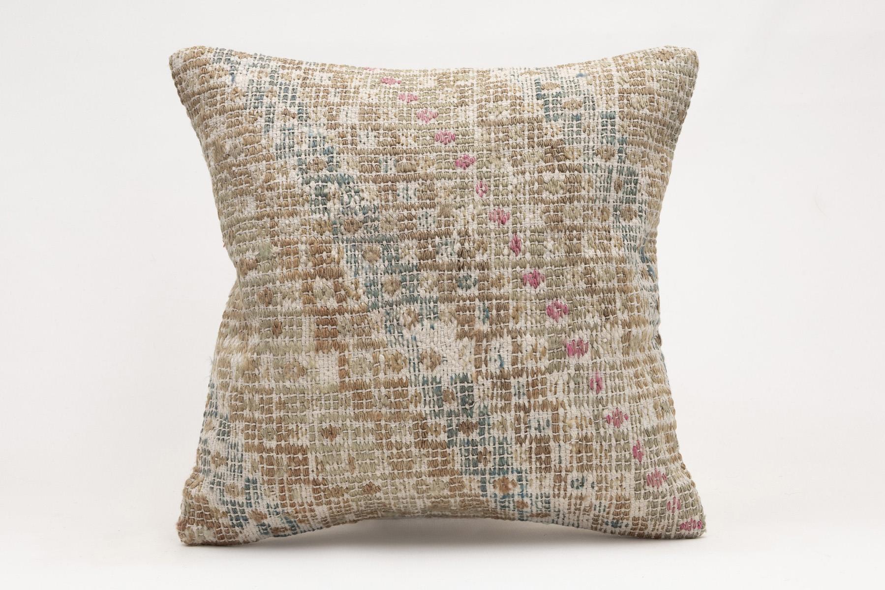 16x16 inches (40x40 cm) Kilim Pillow | KILIM WHOLESALE - Vintage Handmade Pillows - Vintage Handmade Kilim Rugs - It is 100% wool. Artistic and historical rugs. Old handwoven rugs. - Online hand woven rugs and kilim cushions sales. Shipping to a