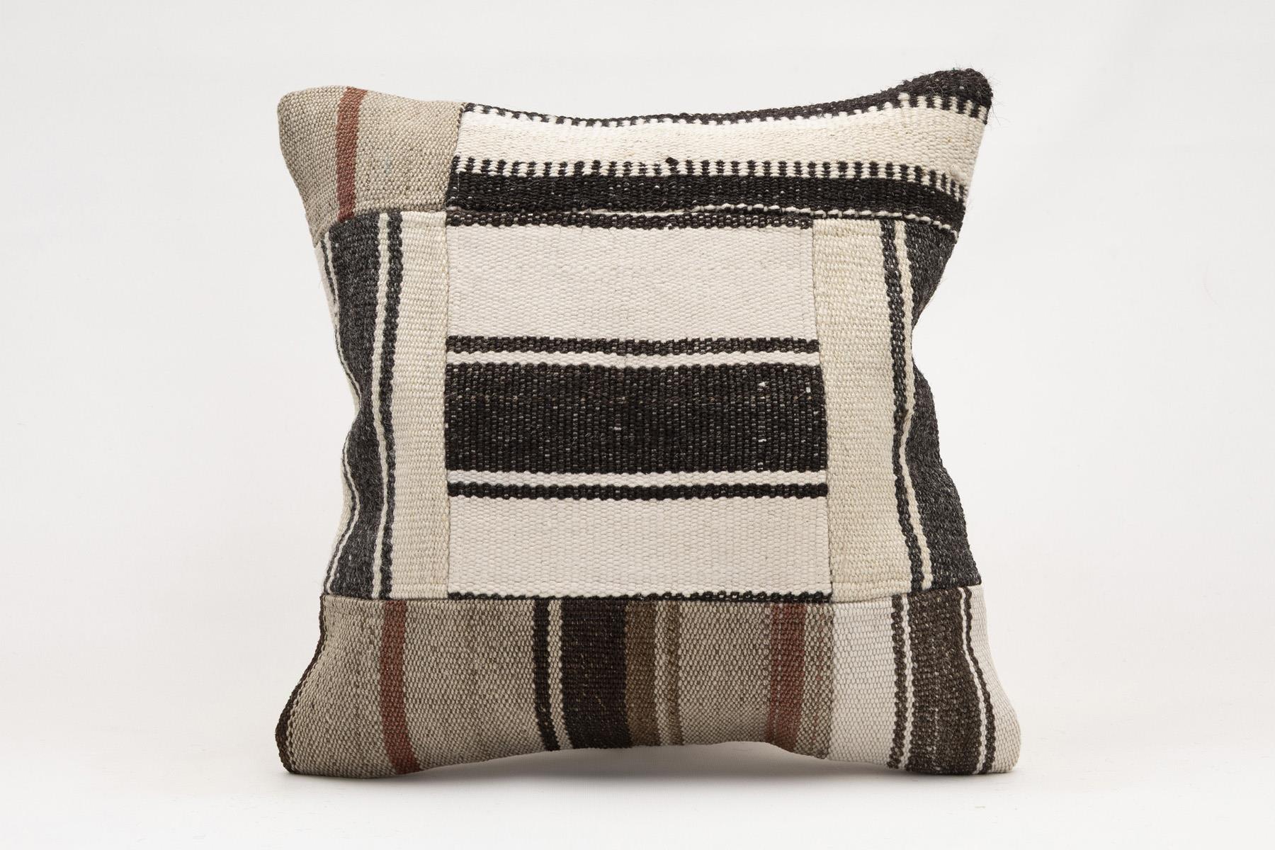 16x16 inches (40x40 cm) Kilim Pillow | KILIM WHOLESALE - Vintage Handmade Pillows - Vintage Handmade Kilim Rugs - It is 100% wool. Artistic and historical rugs. Old handwoven rugs. - Online hand woven rugs and kilim cushions sales. Shipping to a