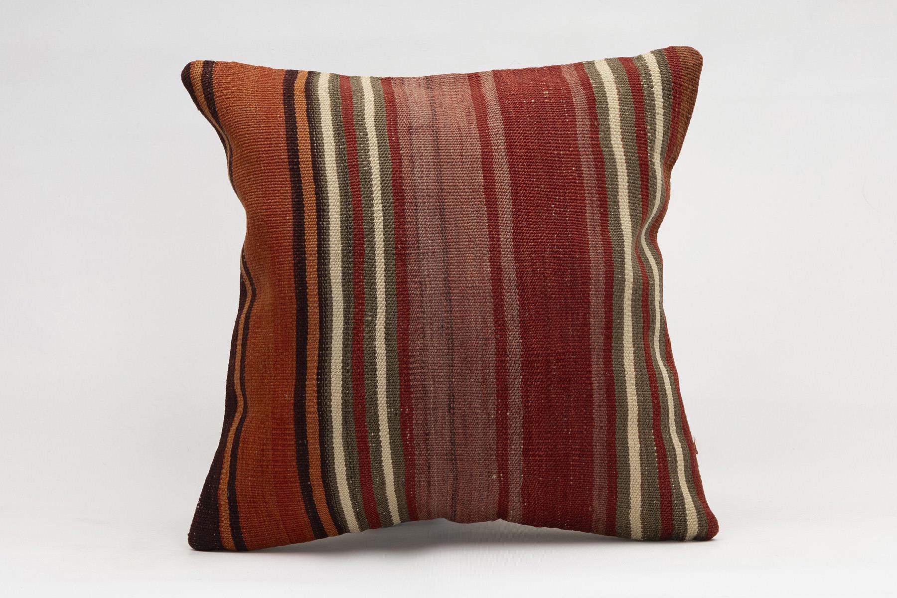 16x16 inches (40x40 cm) Kilim Pillow | KILIM WHOLESALE - Vintage Handmade Pillows - Vintage Handmade Kilim Rugs - It is 100% wool. Artistic and historical rugs. Old handwoven rugs. - Online hand woven rugs and kilim cushions sales. Shipping to a