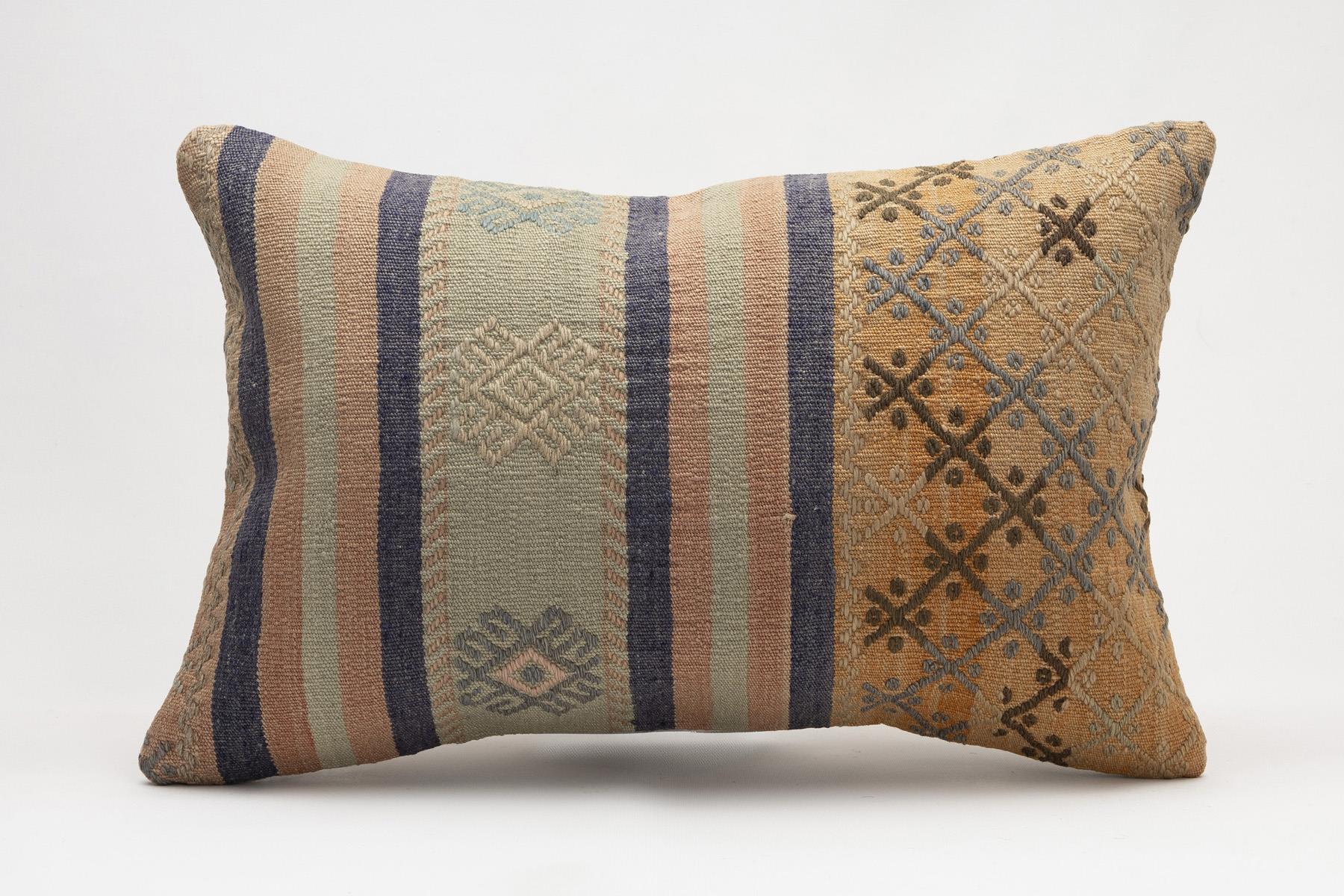 16x24 inches (40x60 cm) Kilim Pillow | KILIM WHOLESALE - Vintage Handmade Pillows - Vintage Handmade Kilim Rugs - It is 100% wool. Artistic and historical rugs. Old handwoven rugs. - Online hand woven rugs and kilim cushions sales. Shipping to a