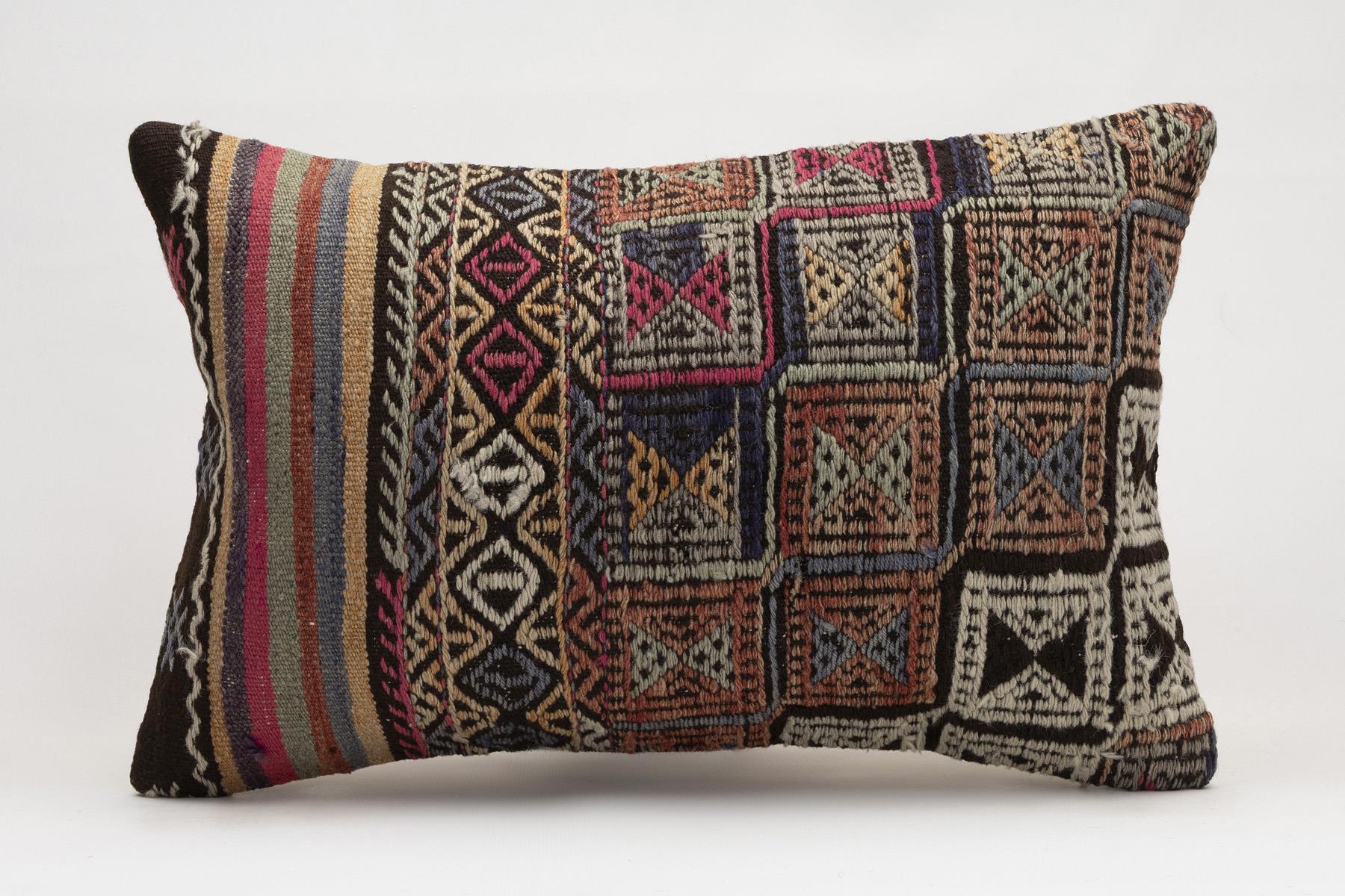 16x24 inches (40x60 cm) Kilim Pillow | KILIM WHOLESALE - Vintage Handmade Pillows - Vintage Handmade Kilim Rugs - It is 100% wool. Artistic and historical rugs. Old handwoven rugs. - Online hand woven rugs and kilim cushions sales. Shipping to a
