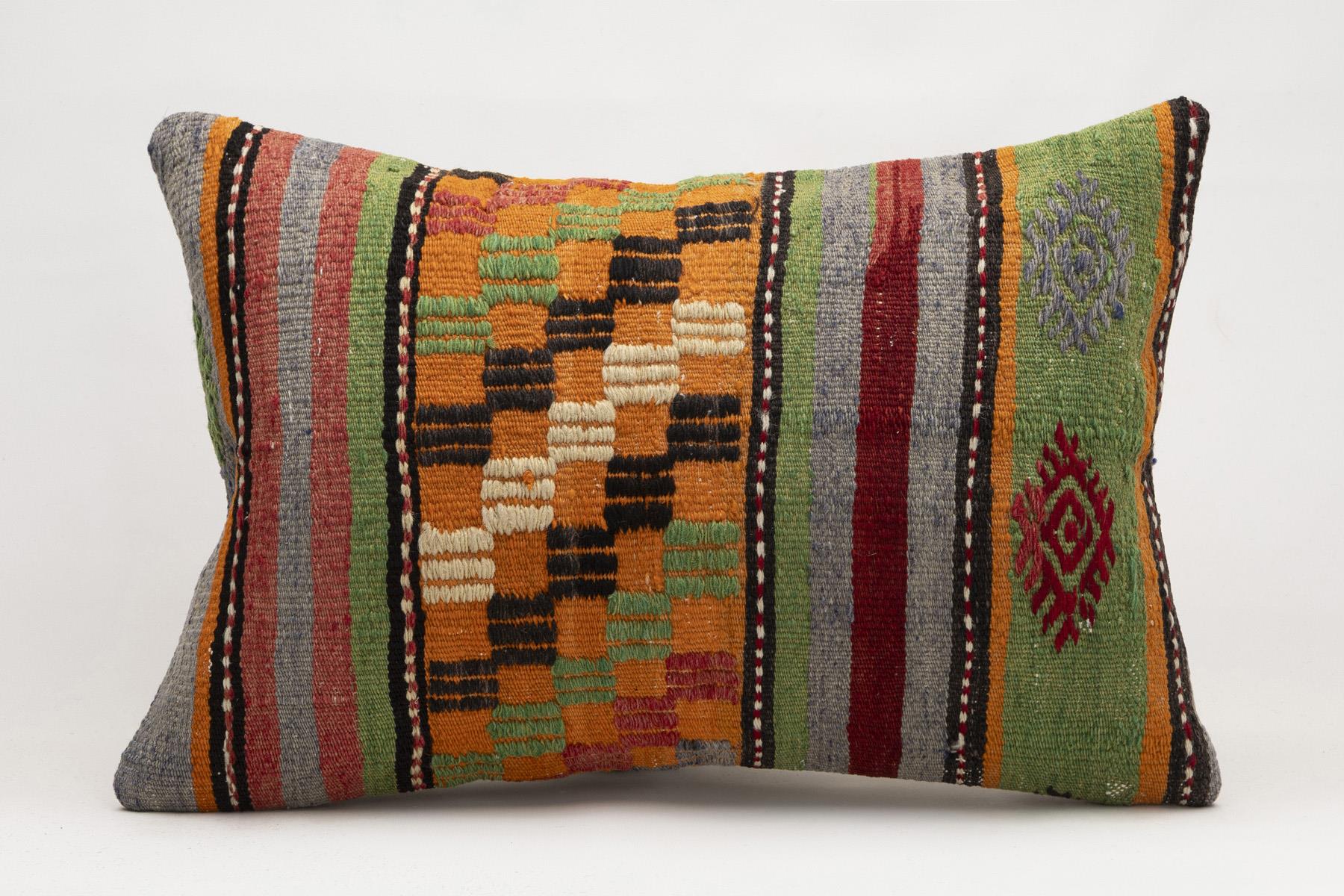 16x24 inches (40x60 cm) Kilim Pillow | KILIM WHOLESALE - Vintage Handmade Pillows - Vintage Handmade Kilim Rugs - It is 100% wool. Artistic and historical rugs. Old handwoven rugs. - Online hand woven rugs and kilim cushions sales. Shipping to a